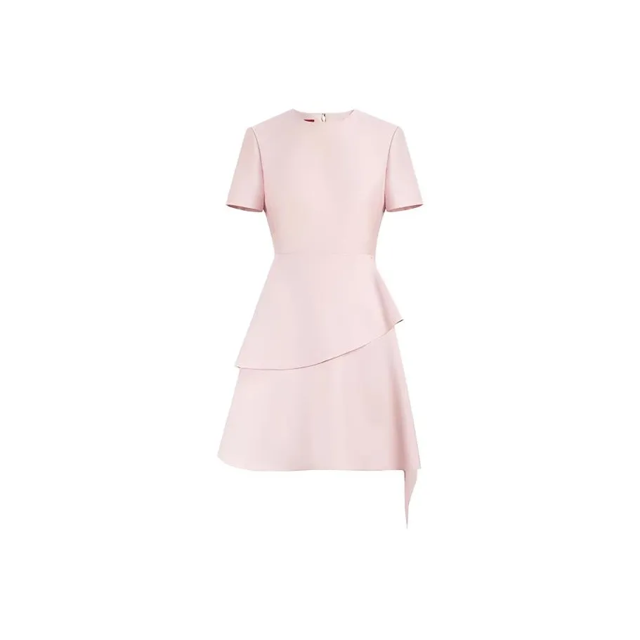 Leather Cat Розовый Женские Короткие Платья с Рукавами