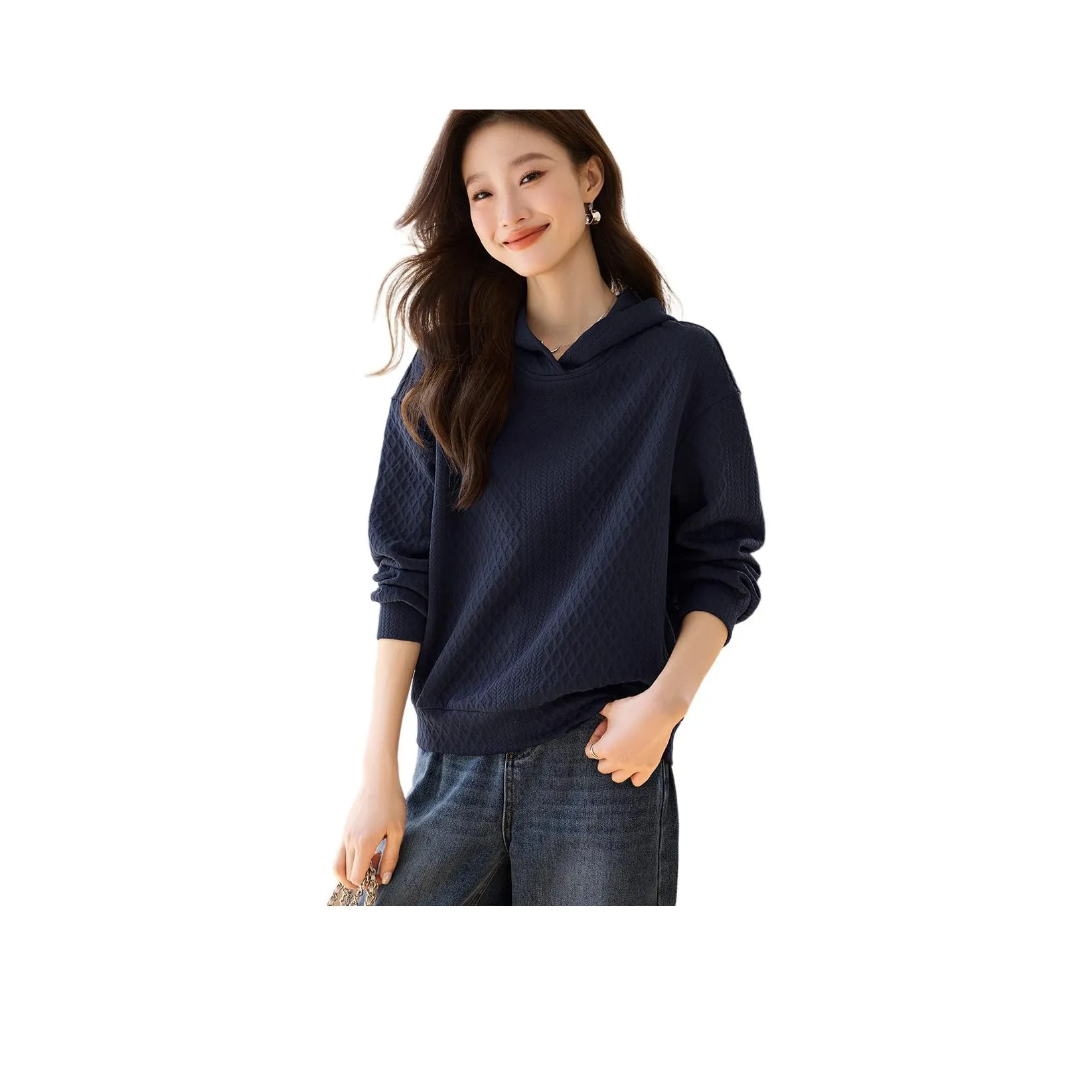 Mo Han Yi Mei Sweatshirt Women's Navy Blue