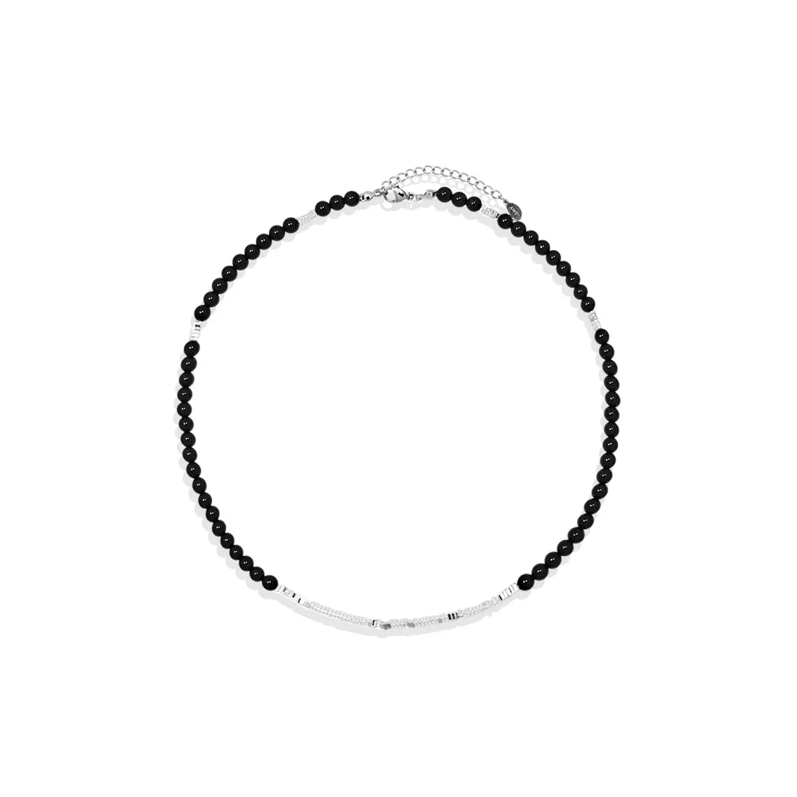 AWE S925 Sterling Silver, Black Bead Necklaces Women's