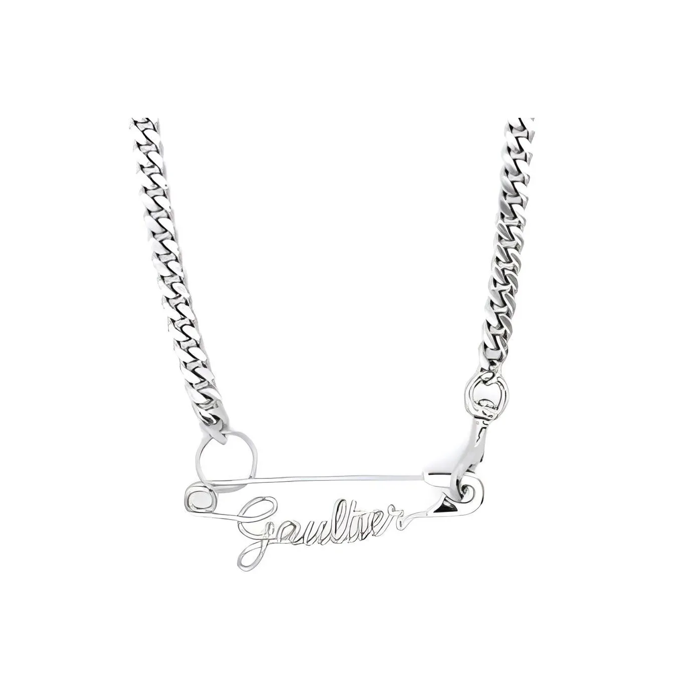 Jean Paul Gaultier Logo plaque Curb chain Necklace
