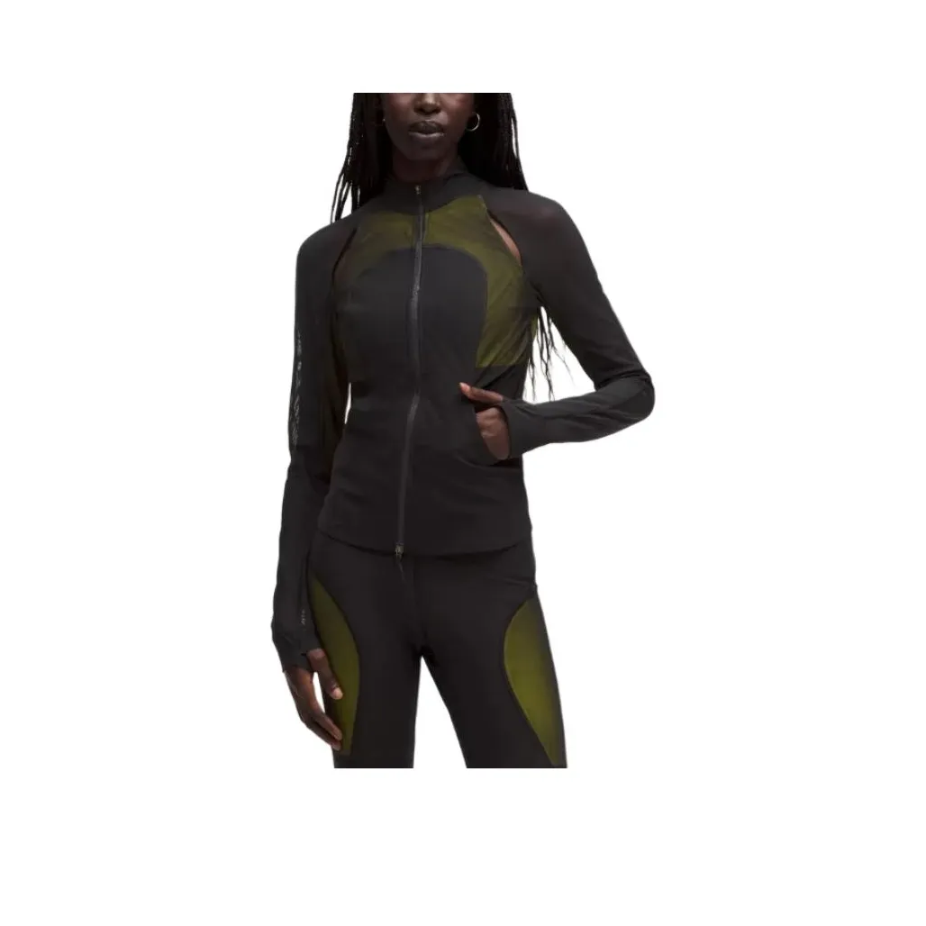 Lululemon Define Mesh Yoga Jackets Women's Black/Serpentine Yellow/BLK/YLSR