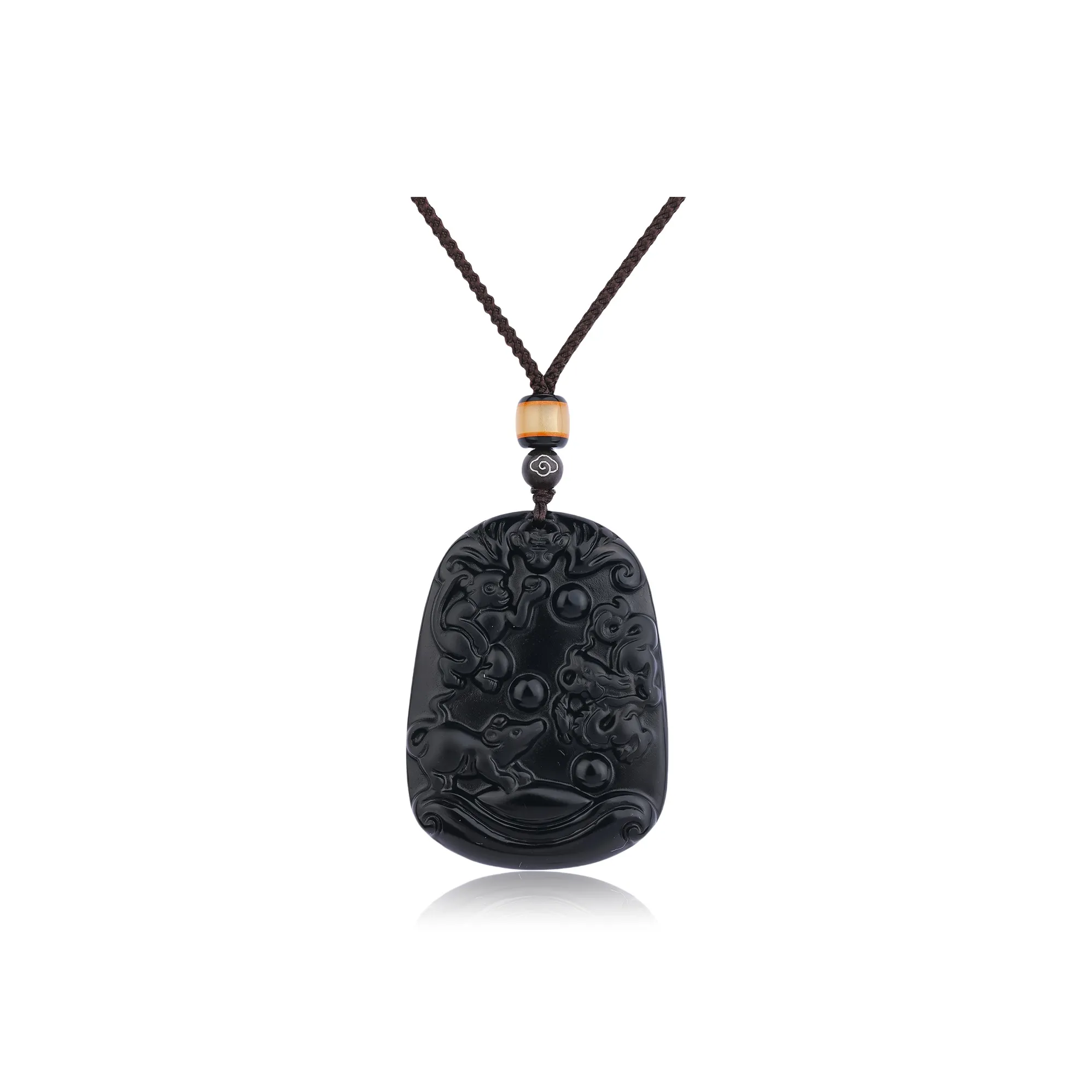 CHINA GOLD Natural Obsidian Necklaces Unisex