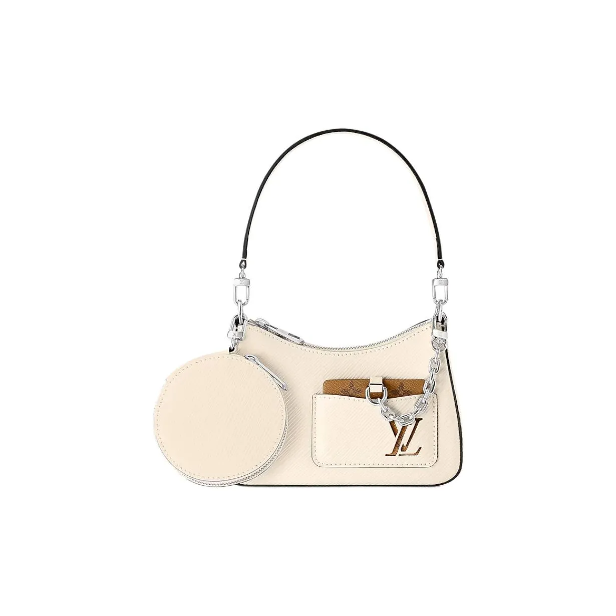 LOUIS VUITTON Epi Grain Cow Leather Shoulder Bag, Crossbody Bag, Handbag Regular Women's White