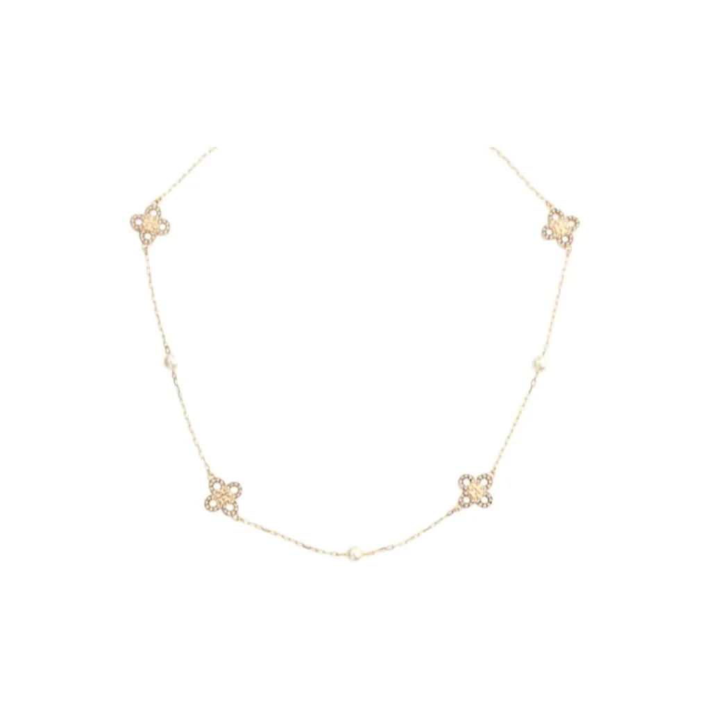 TORY BURCH Kira Clover Pearl Necklace