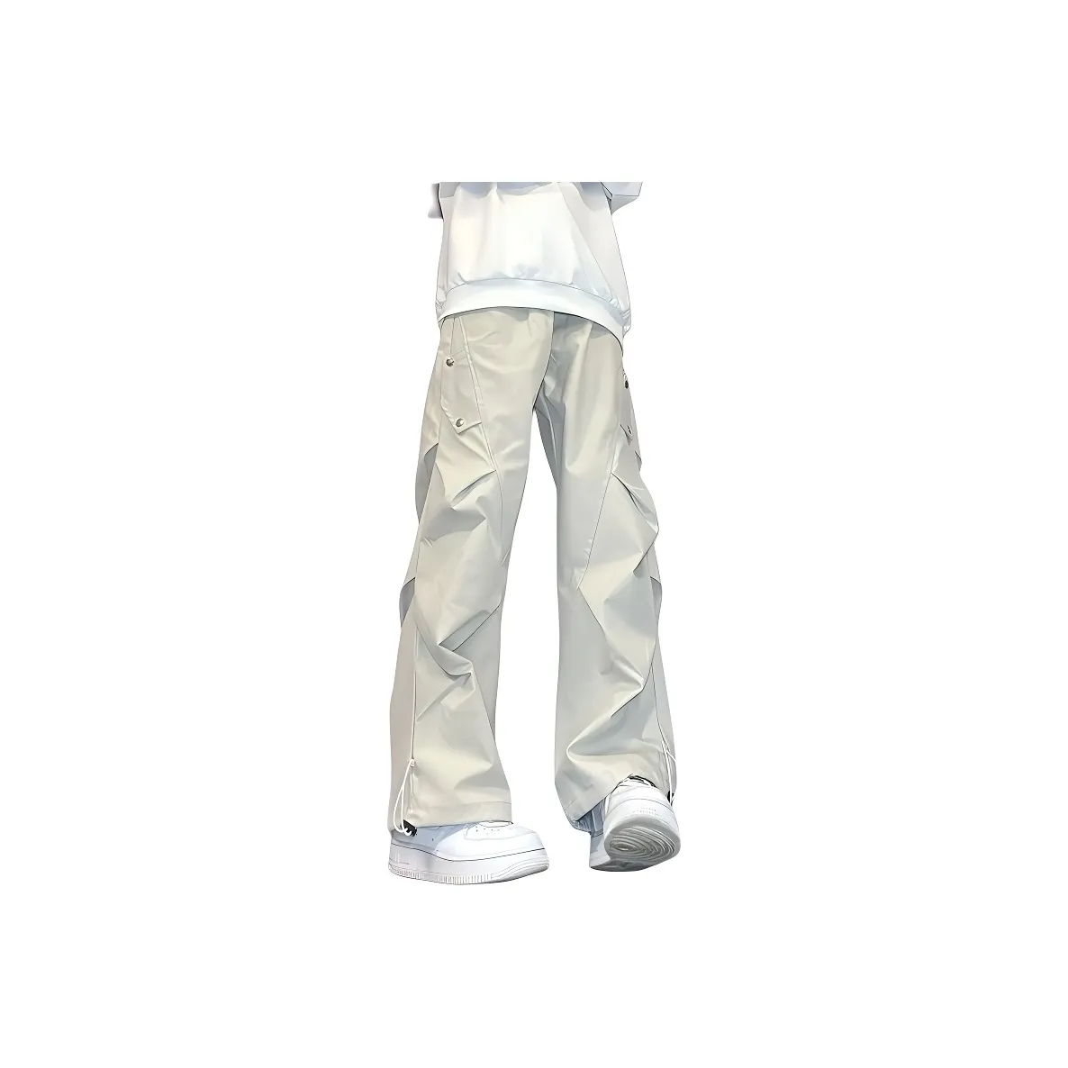 DANJUE Молочно-белый Унисекс Повседневные брюки