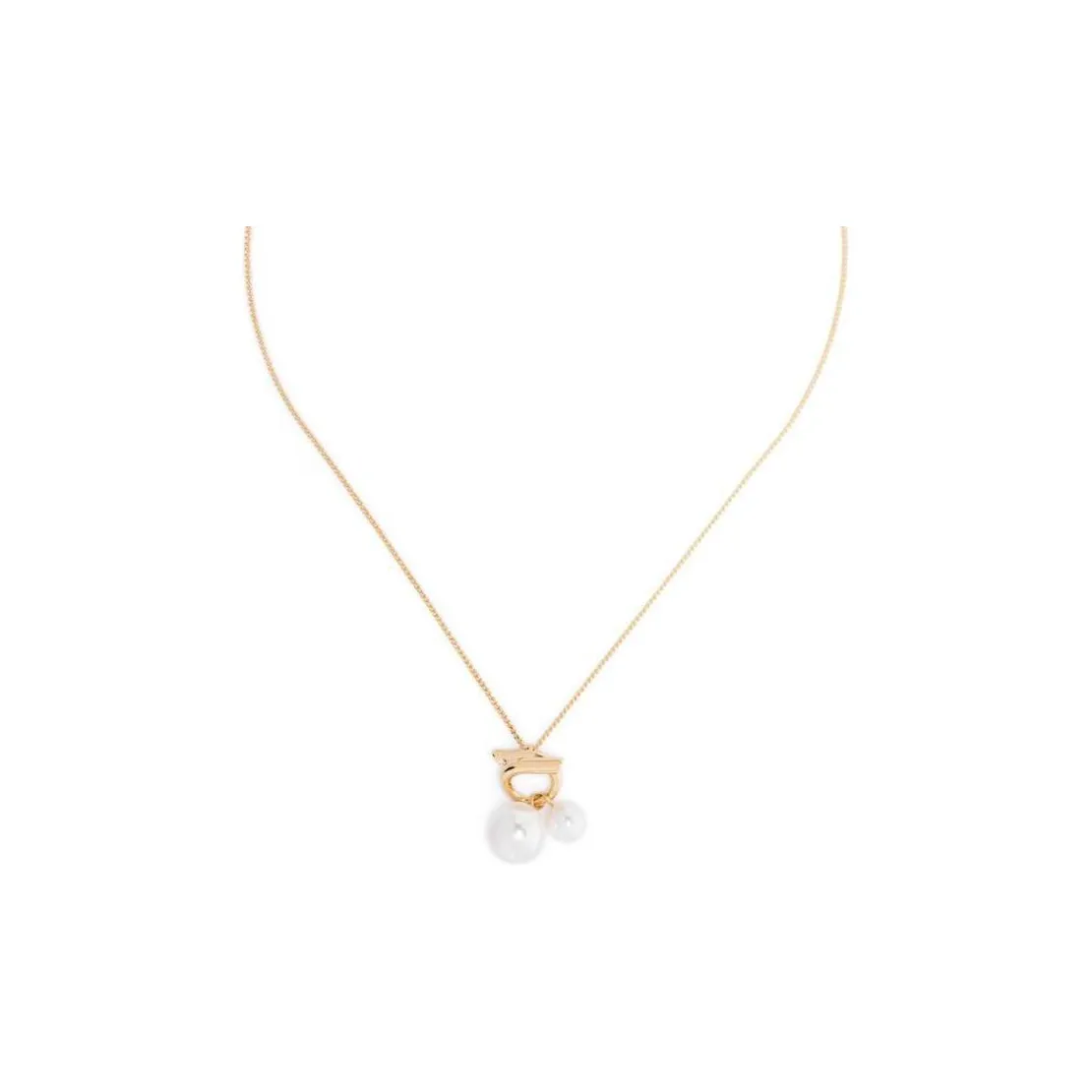 Ferragamo Gancini Pendant Embellished Chained Necklace