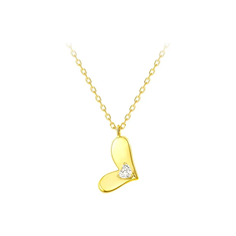 FANCI 18K Gold Inlay Lab Grown Diamond Pendant Necklaces Women's Gold