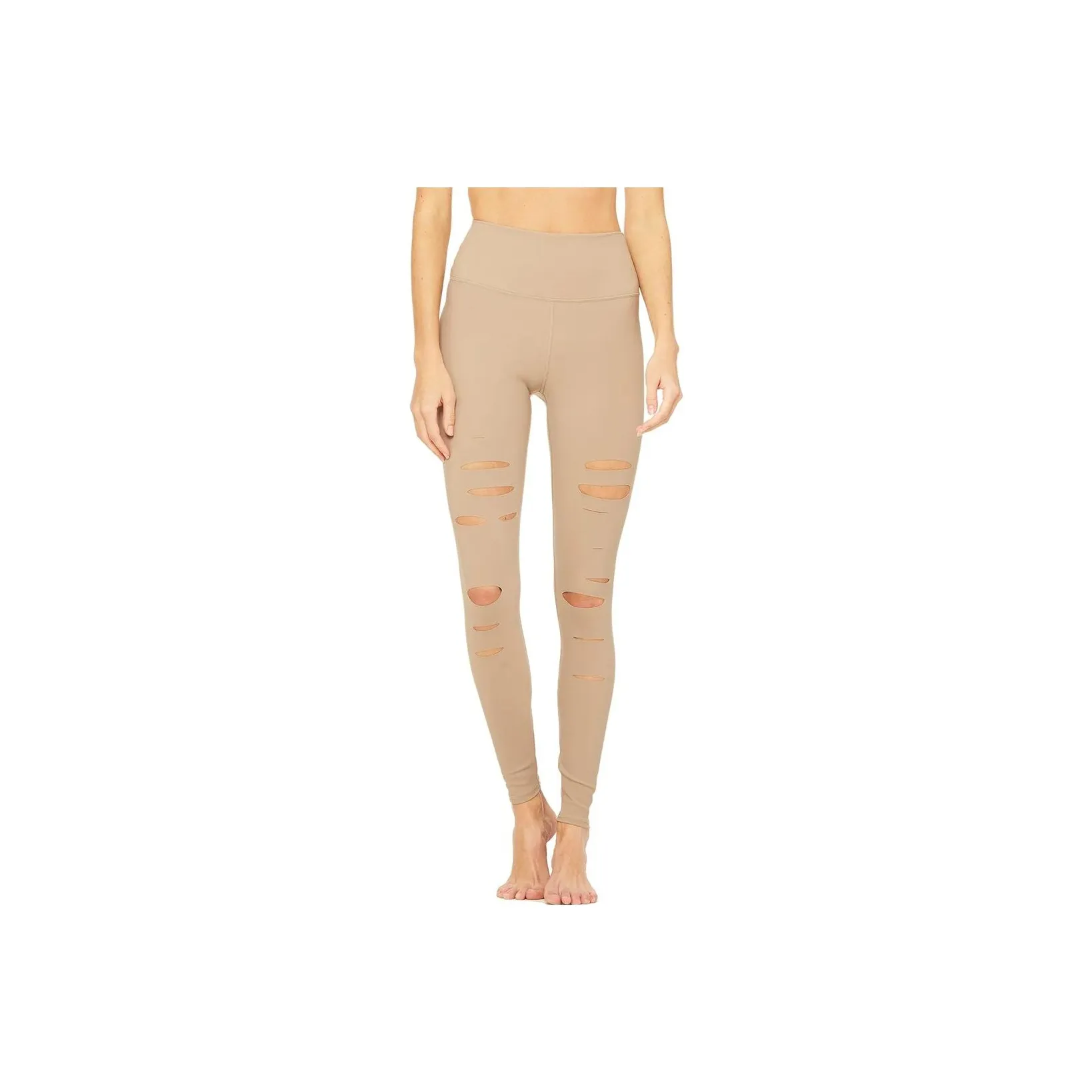 Alo Yoga HIGH-WAIST RIPPED WARRIOR LEGGING Athletic Trousers Women's