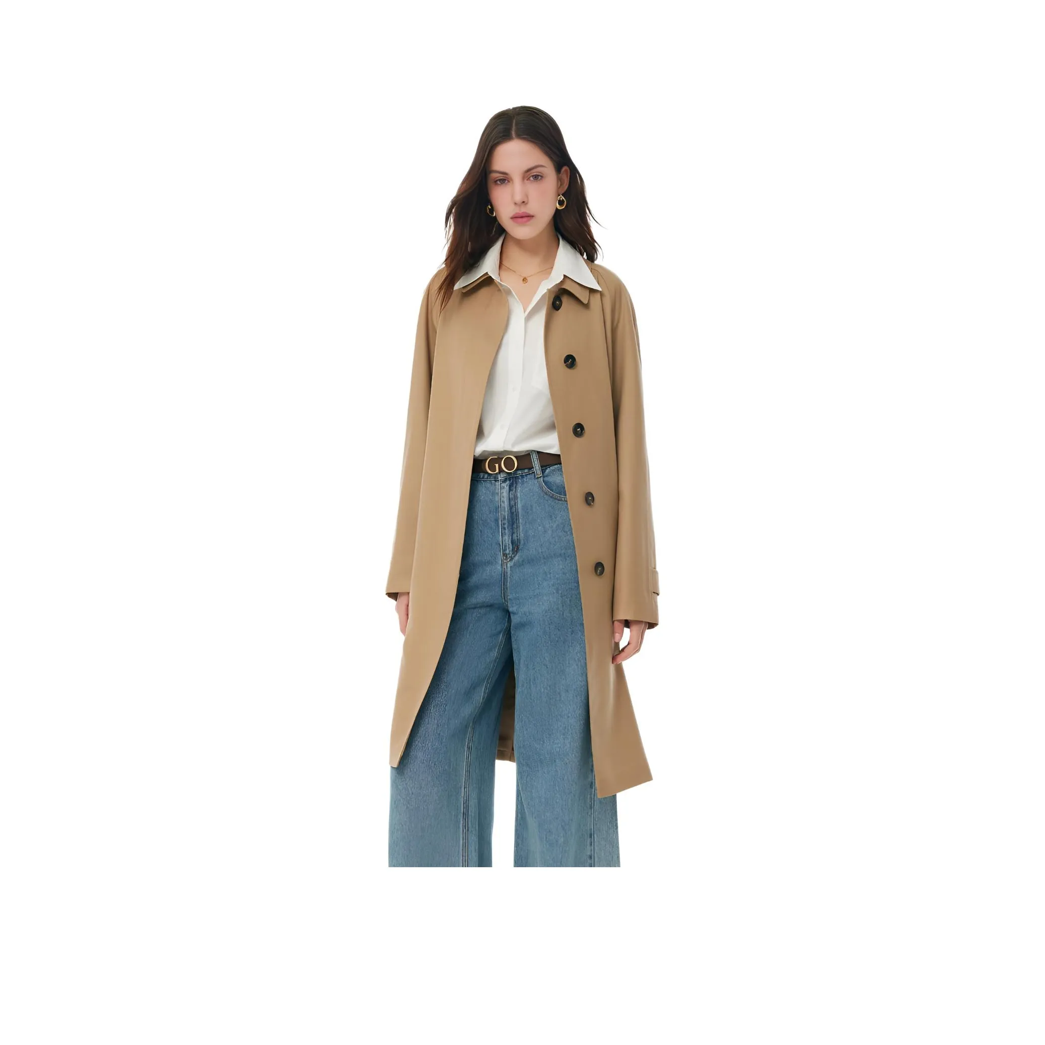 GOELIA 61Y Светло-верблюжий Женские Тренч