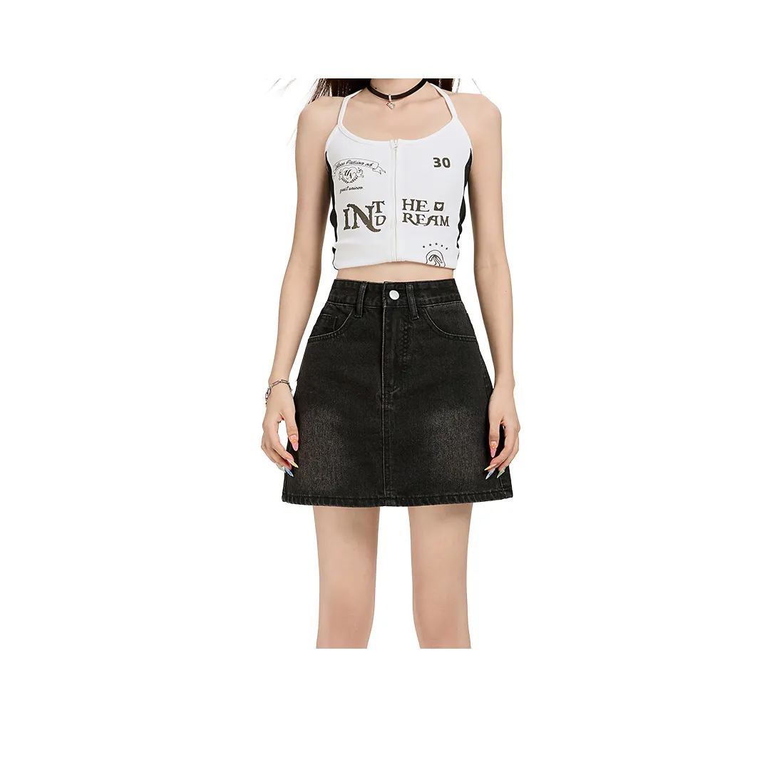 Розовые джинсовые короткие юбки для женщин