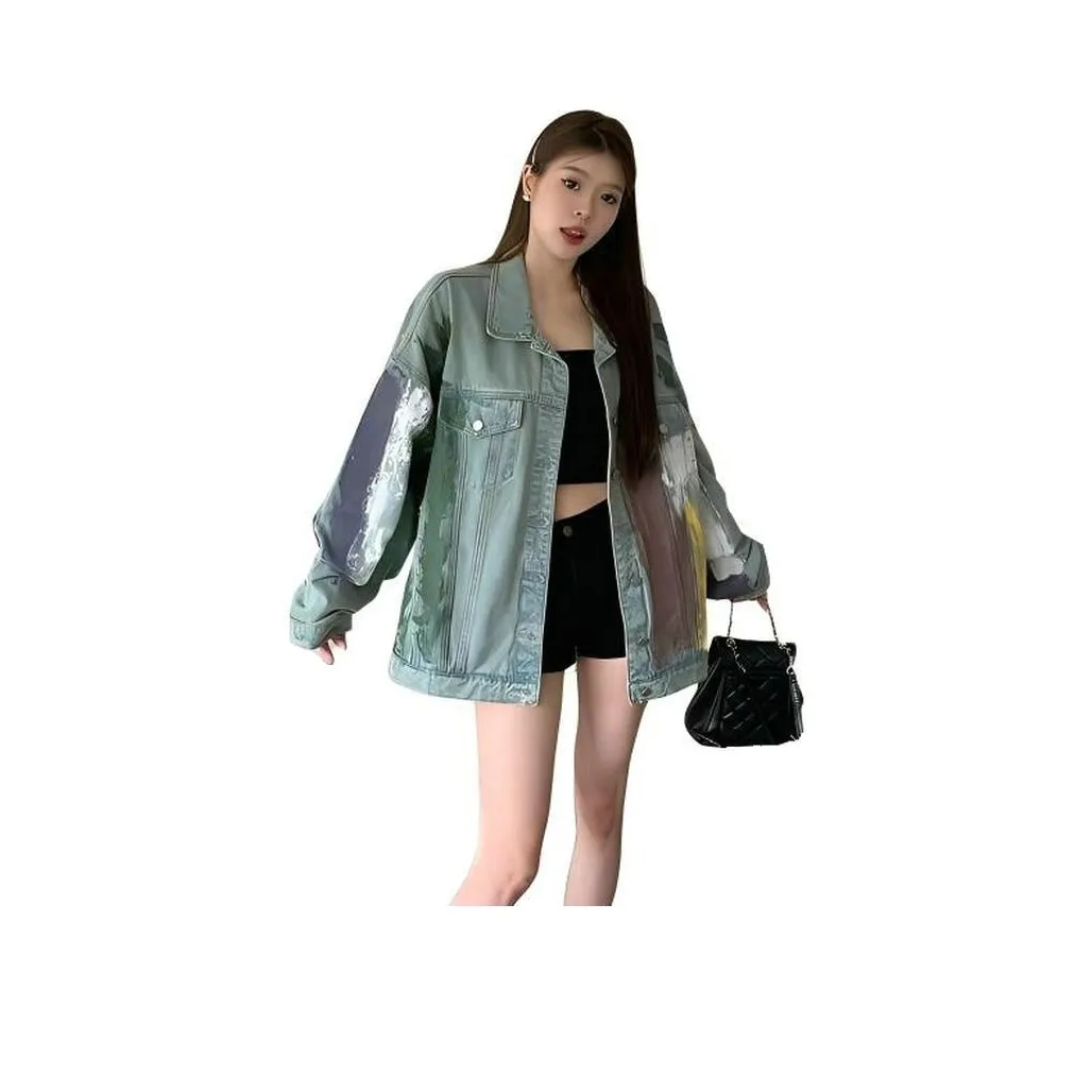 PLANE DRIFT Denim Jackets Unisex Distressed Color