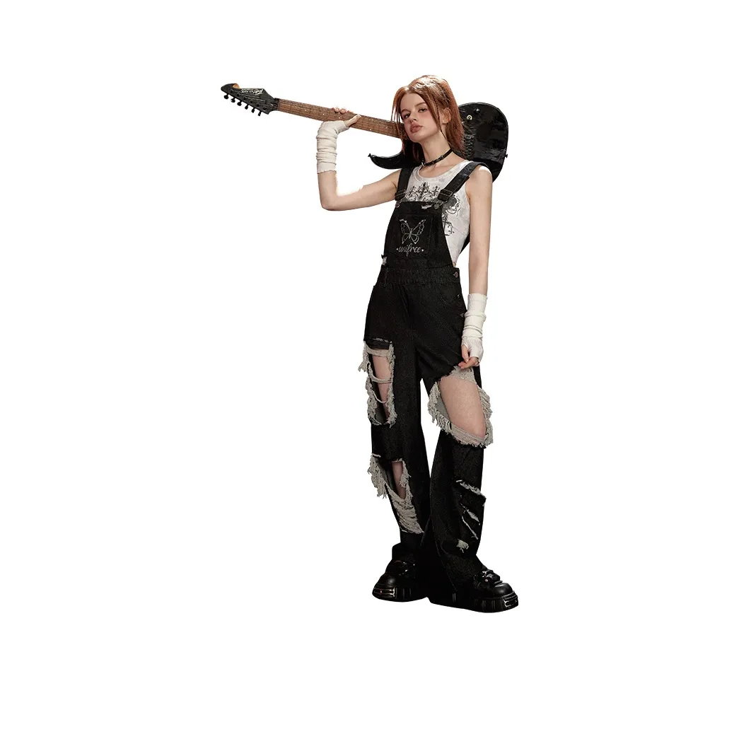 UNIFREE Комбинезоны Женские Выстиранный Черный