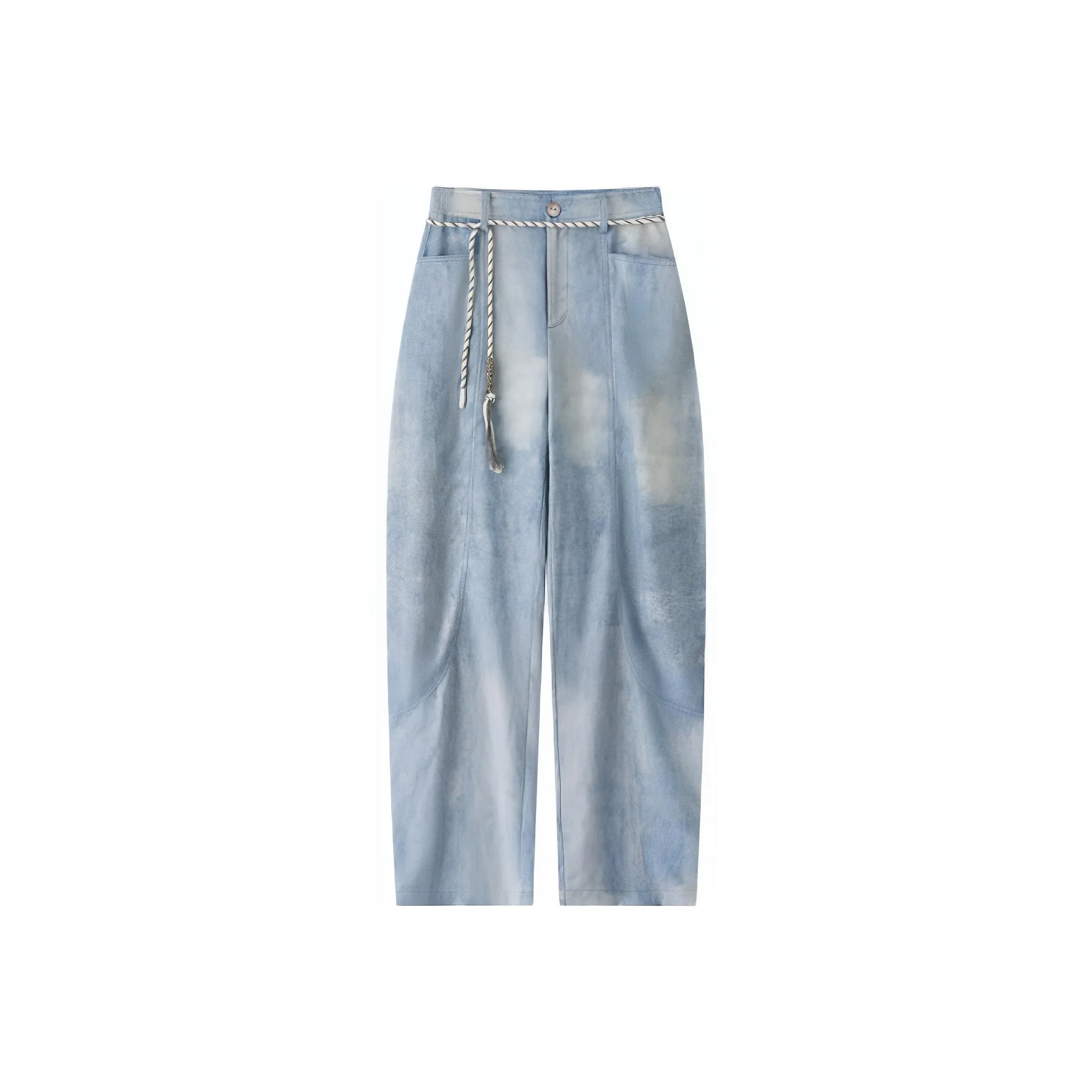 SHUXI Cloud Strider Blue Belt Women's Jeans SHUXI Cloud Strider Синий Ремень Женские Джинсы