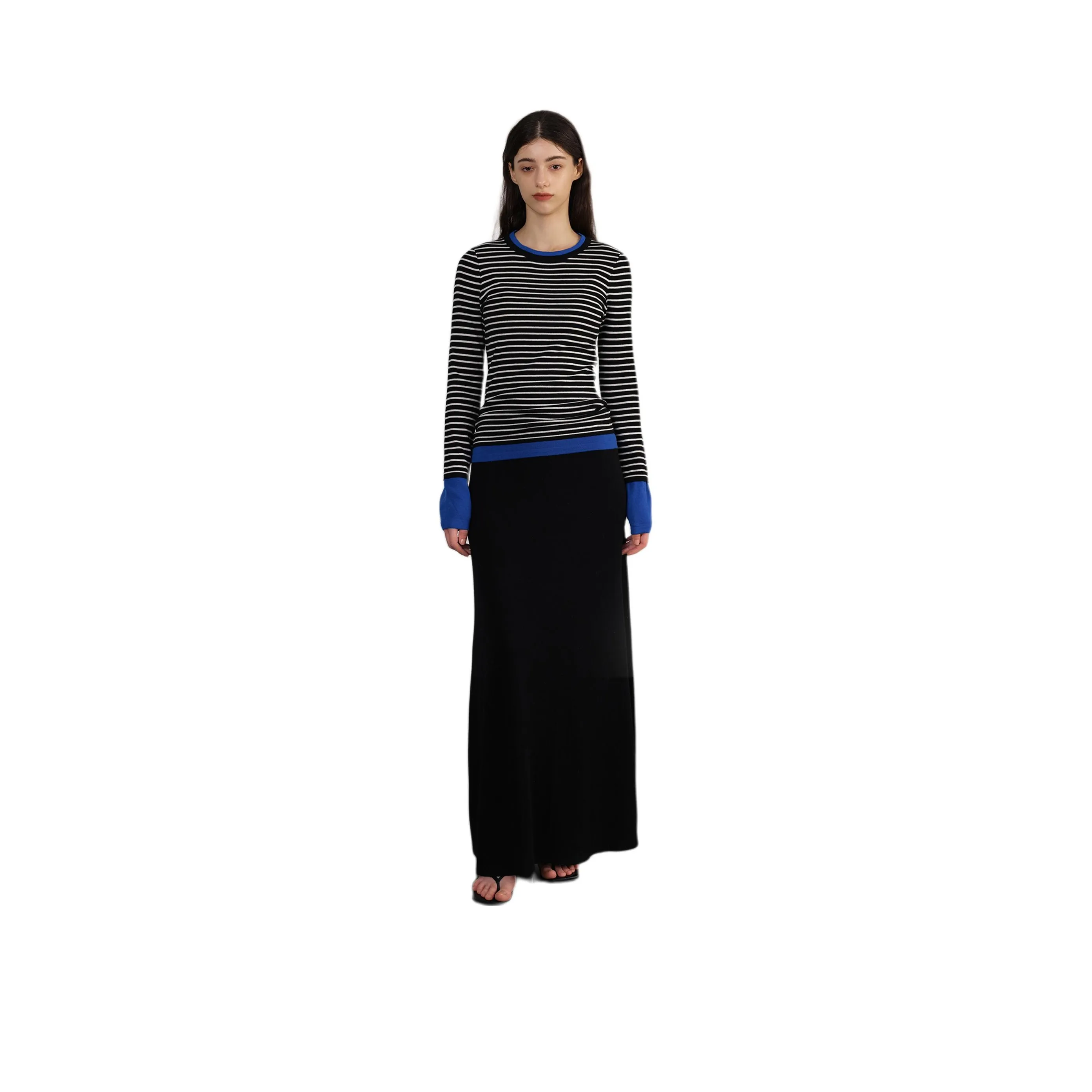 NOEND Повседневная длинная юбка женская черная