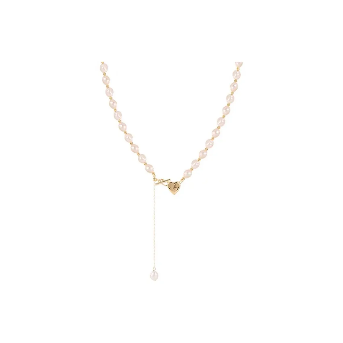 NATURALLYJOJO Ожерелья из пресноводного жемчуга Женские Золото Белый