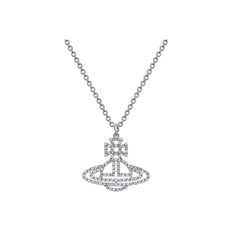 Vivienne Westwood Platinum Plated Necklaces Unisex Silver