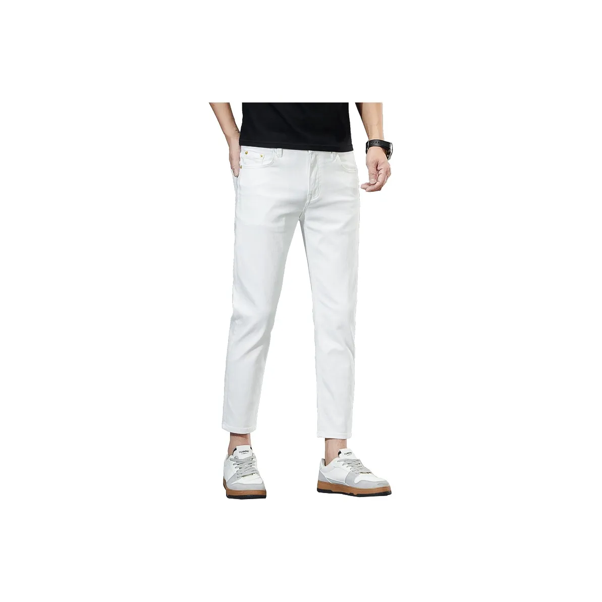 VUAS Pearl White Ankle Length Unisex Jeans VUAS Жемчужно-белый Ankle Длина Унисекс Джинсы