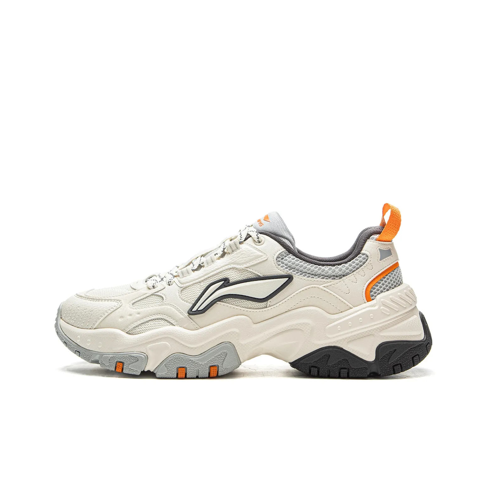 LiNing Brown Sugar Амортизация Противоскользящий Устойчивый к износу Поддержка Низкий Топ Повседневный Мужской Белый Серый