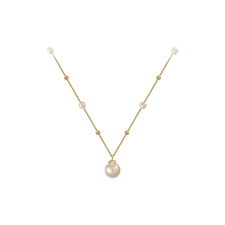 NATURALLYJOJO Искусственный жемчуг титановая сталь ожерелья женские