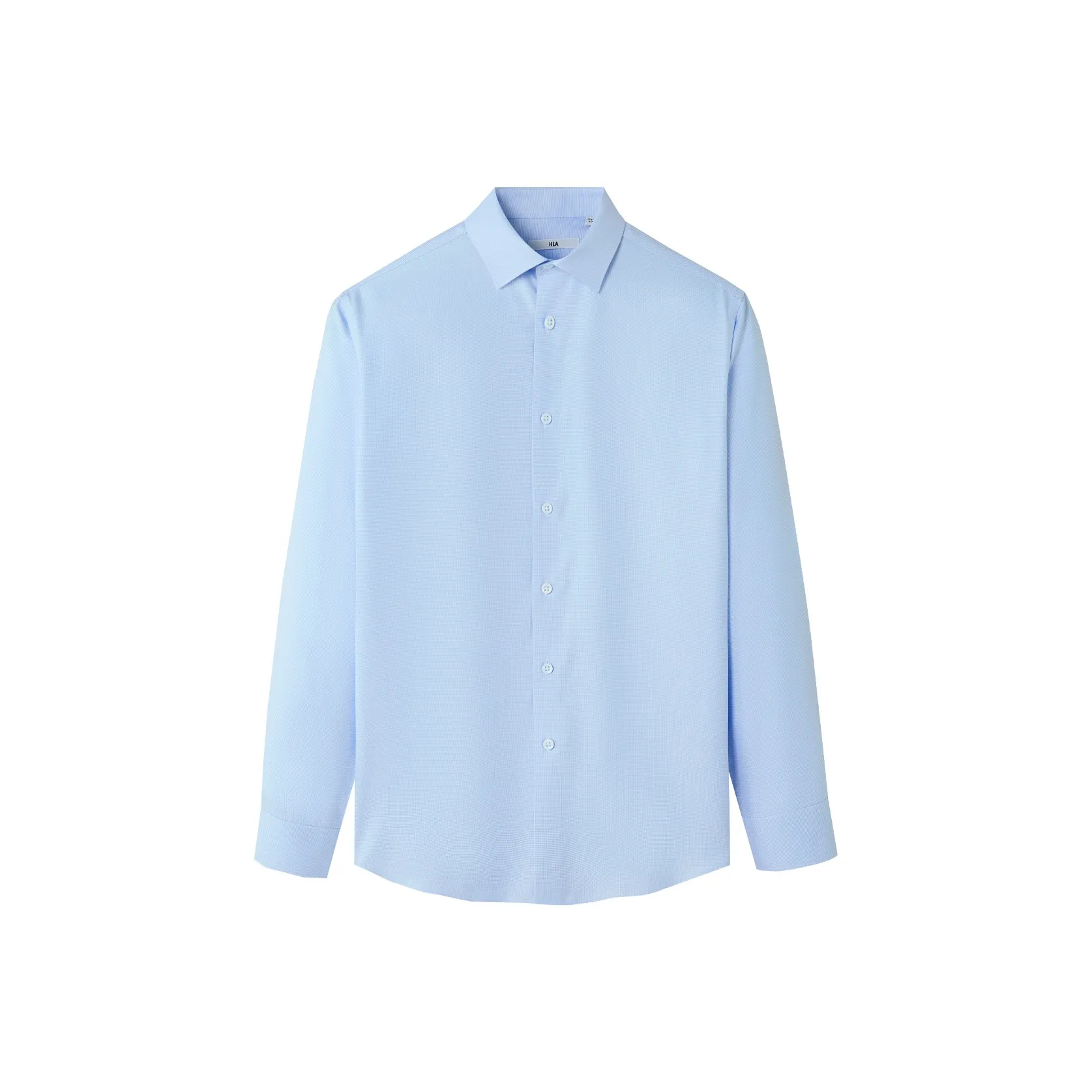 HLA Светло-синяя рубашка из саржи, размер 36, мужская