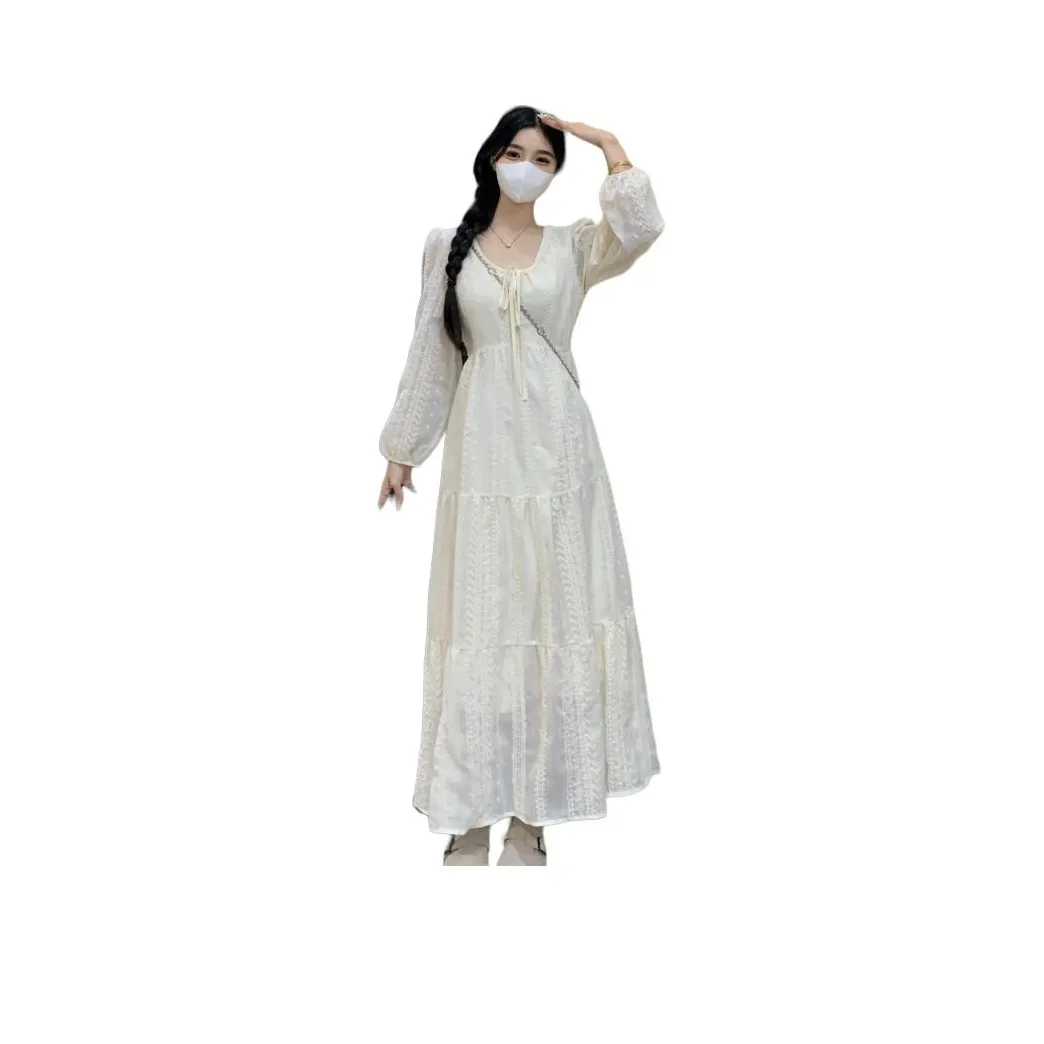 ZCDECO Long Sleeved Dress Women's White
