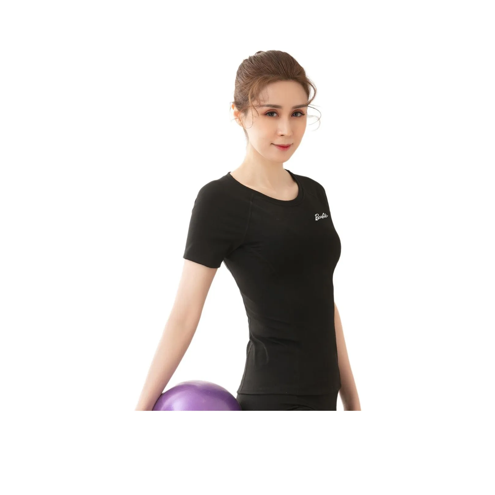 Barbie Yoga T Shirts Women's Black