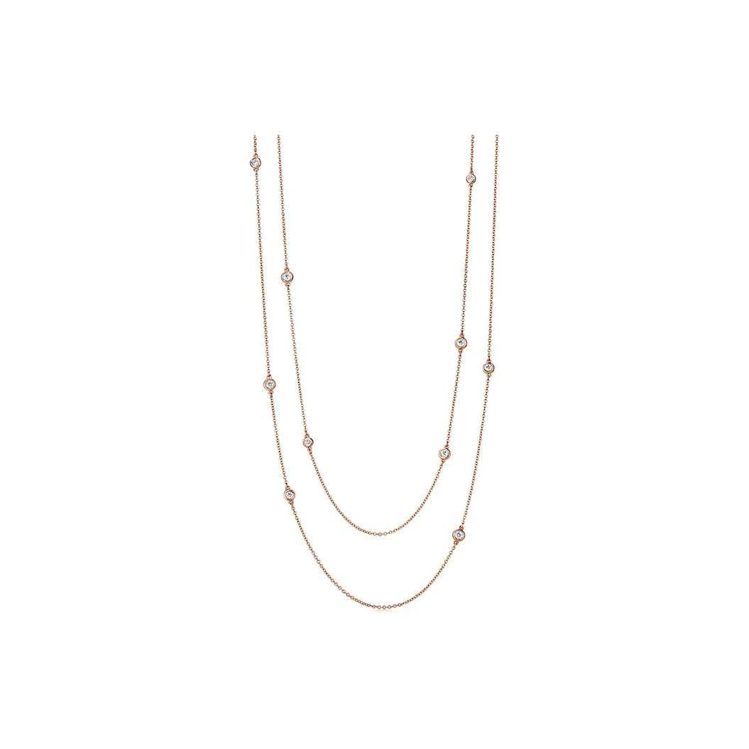 TIFFANY & CO. 18K Rose Gold Diamonds Necklaces Women's Rose Gold