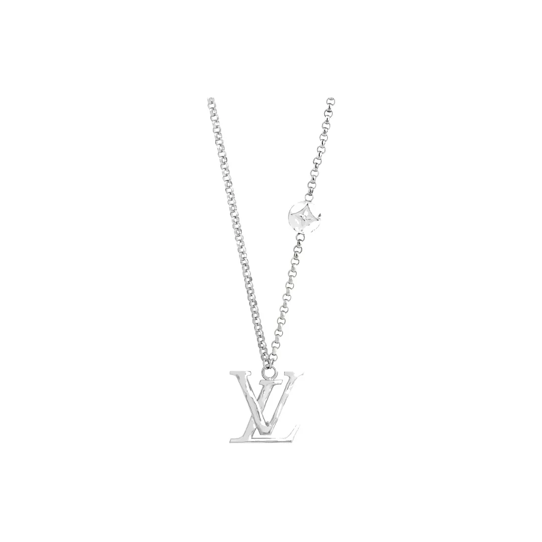 LOUIS VUITTON 925 Sterling Silver Necklaces Men's Silver