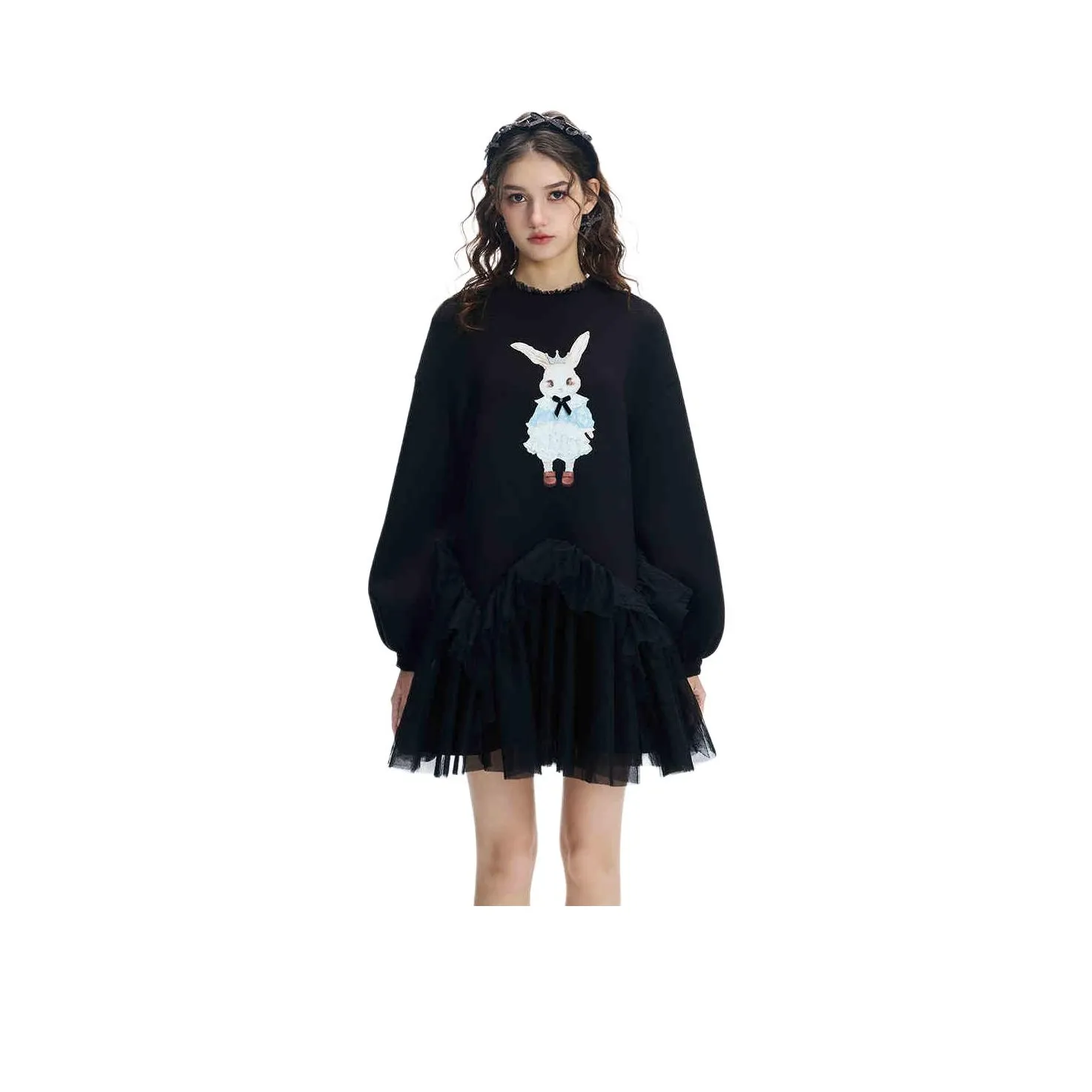 JORYAweekend Длинное платье с длинными рукавами женское черное