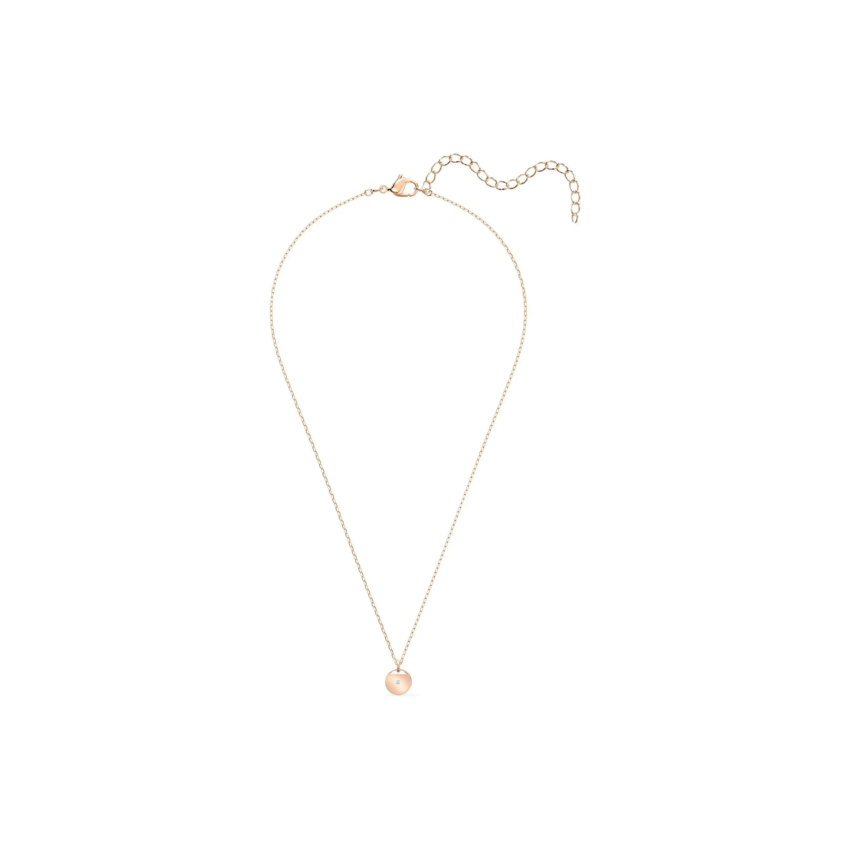 Swarovski Rose Gold-Plated Glass Crystal Stainless Steel Necklaces Unisex Gold