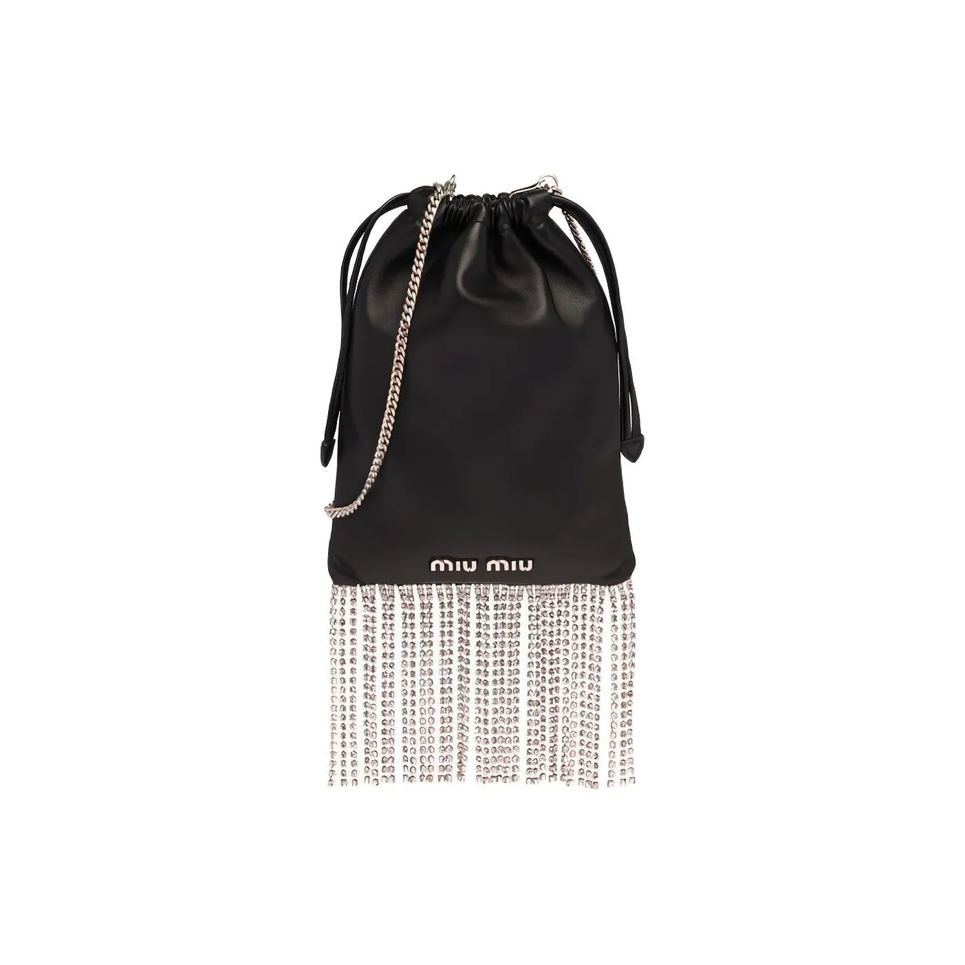 MIU MIU Soft Sheep Leather Shoulder Bag Crossbody Bag Women's Black