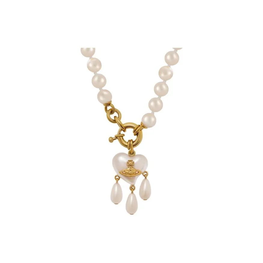 Vivienne Westwood Переработанное Латунь Стекло Жемчужные Ожерелья Унисекс Золото