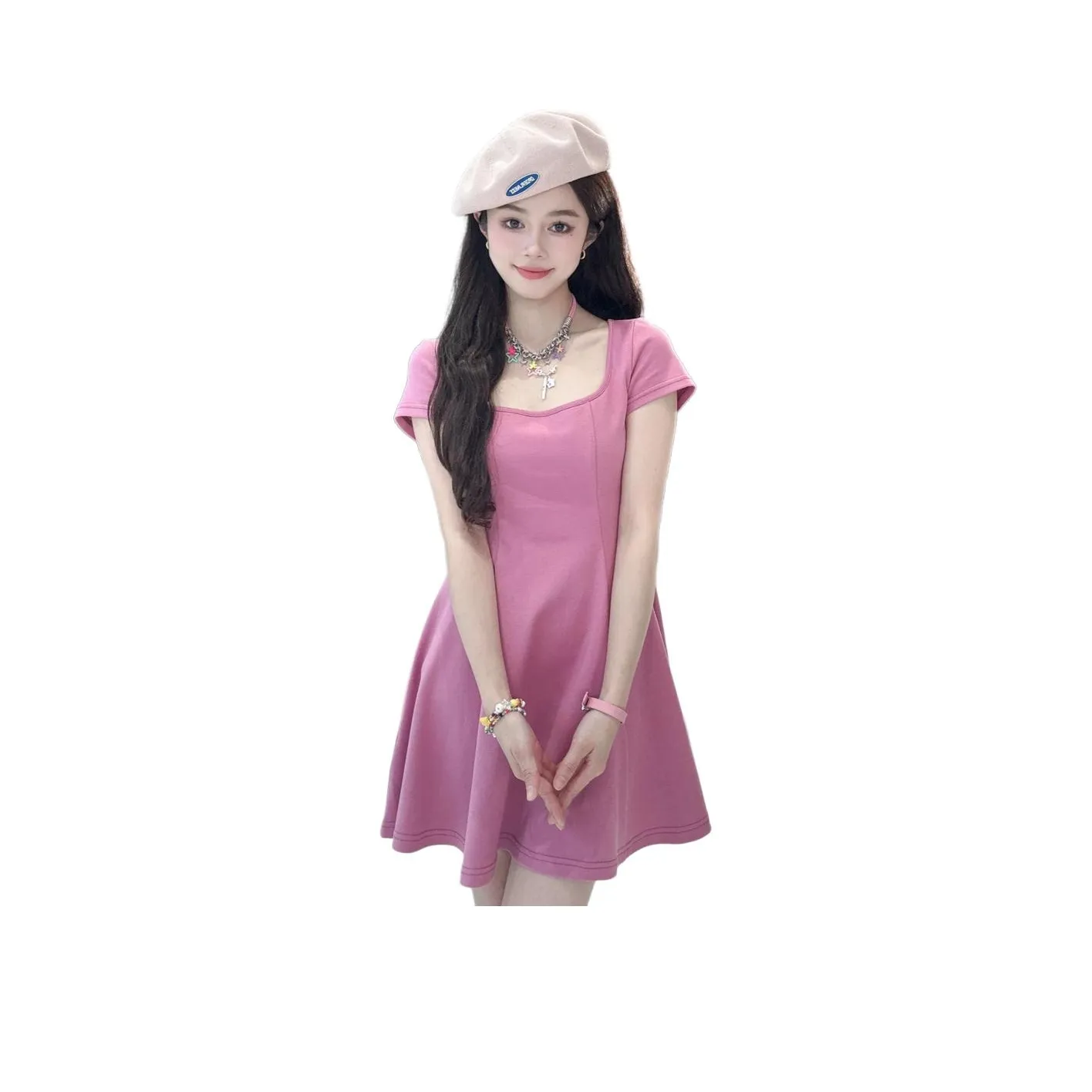 CO SHENG Короткий рукав Платье Женское