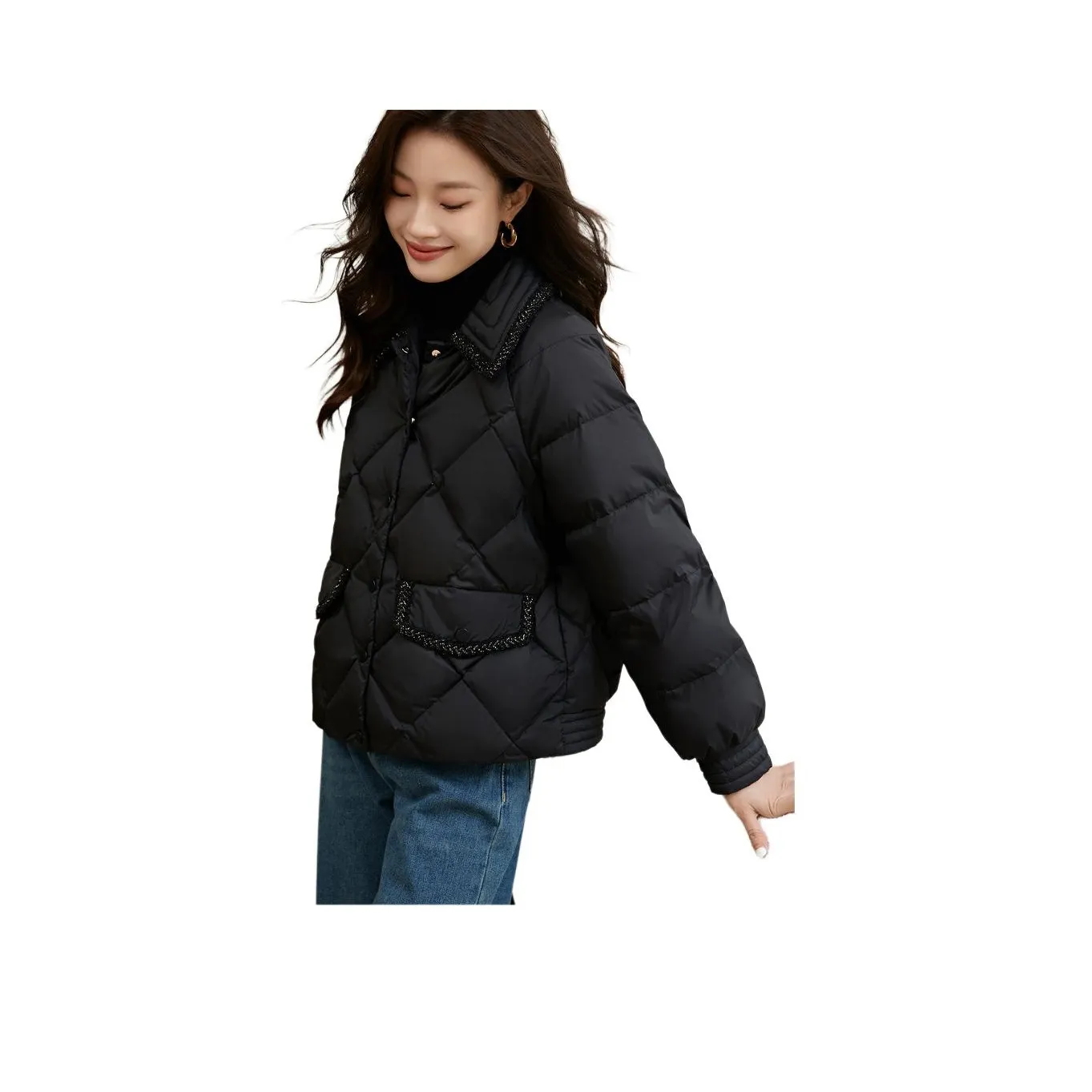 Mo Han Yi Mei Пуховик Женские Черный