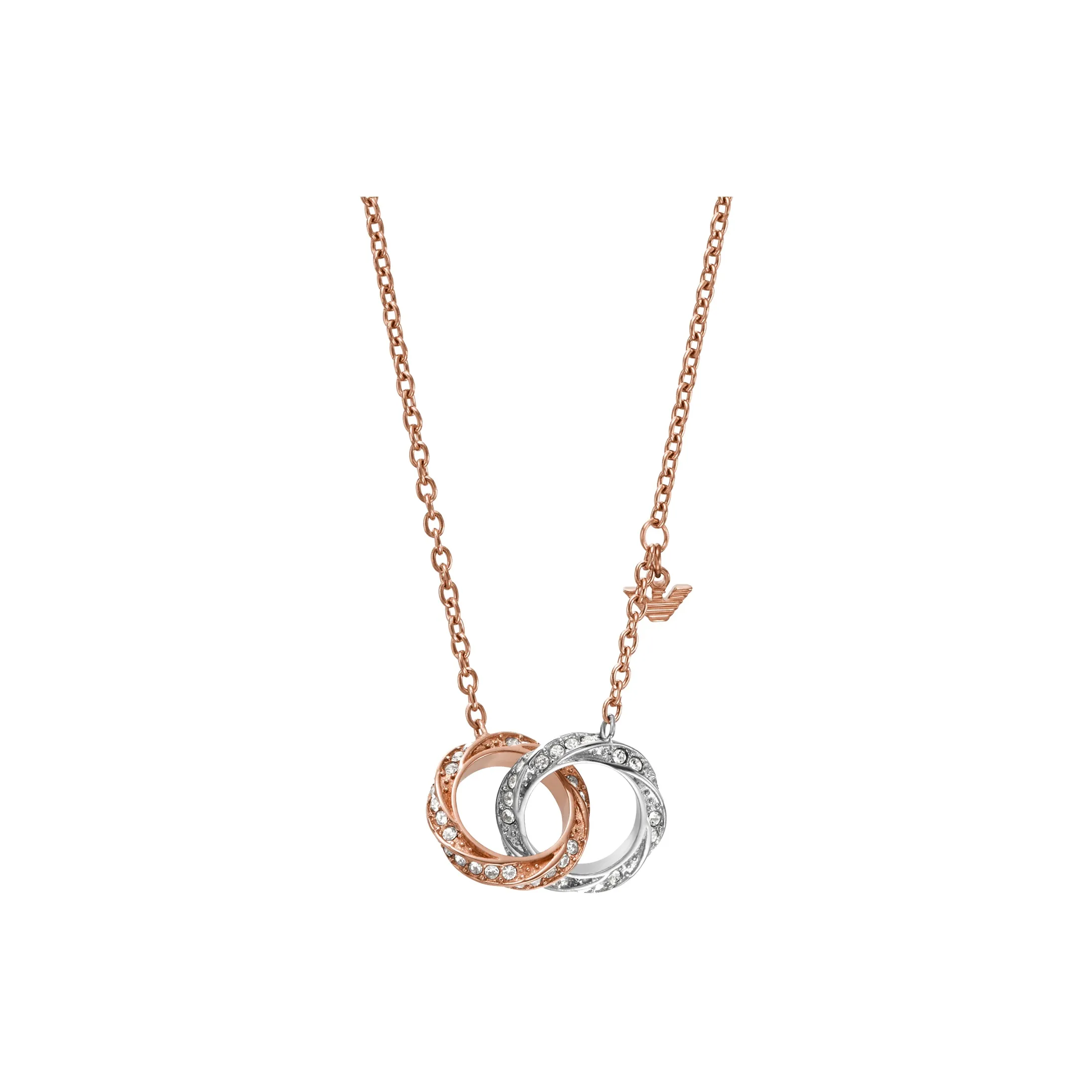 EMPORIO ARMANI Steel Necklace Collarbone Chain Women's Rose Gold