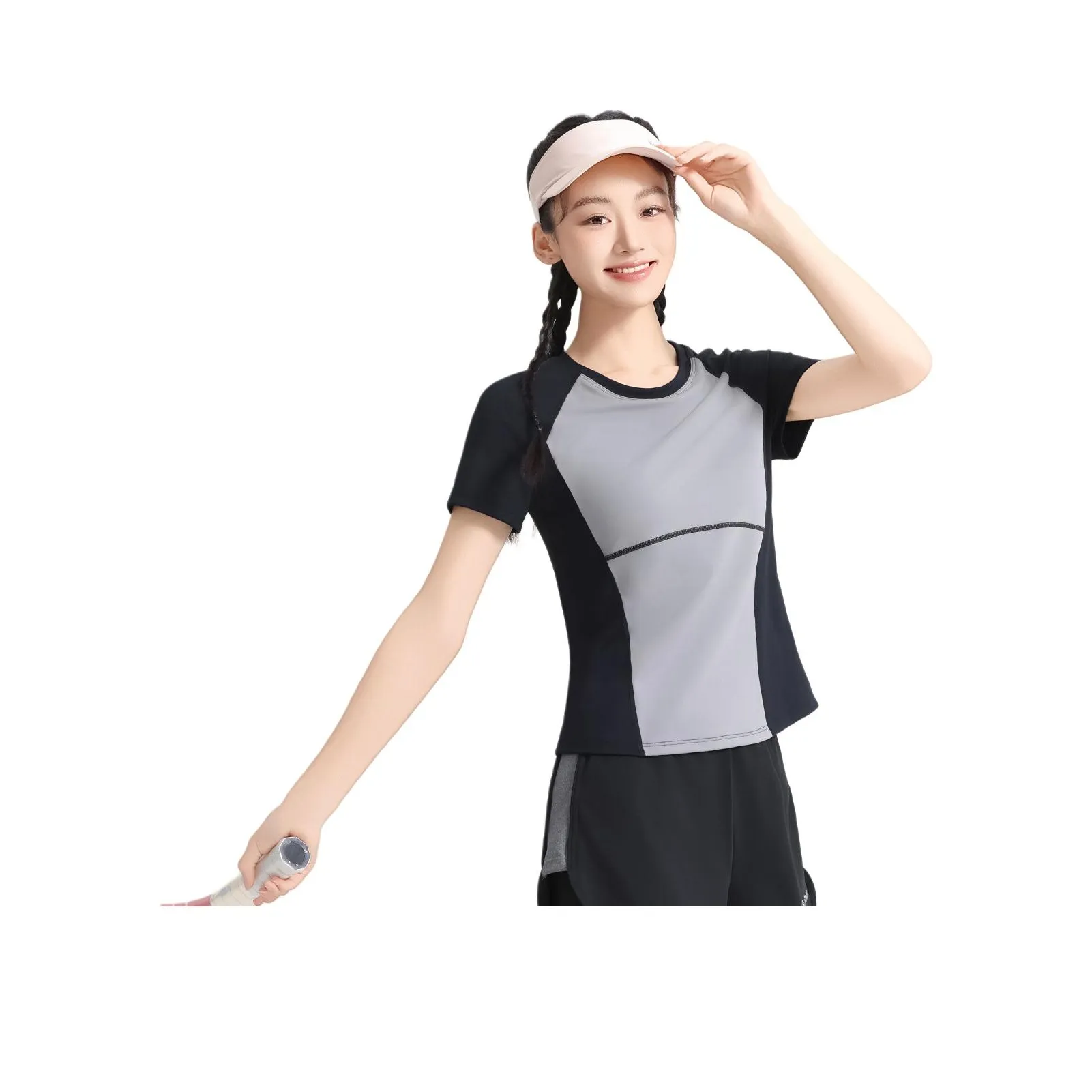 Барби Черно-серые Женские Йога T-рубашки