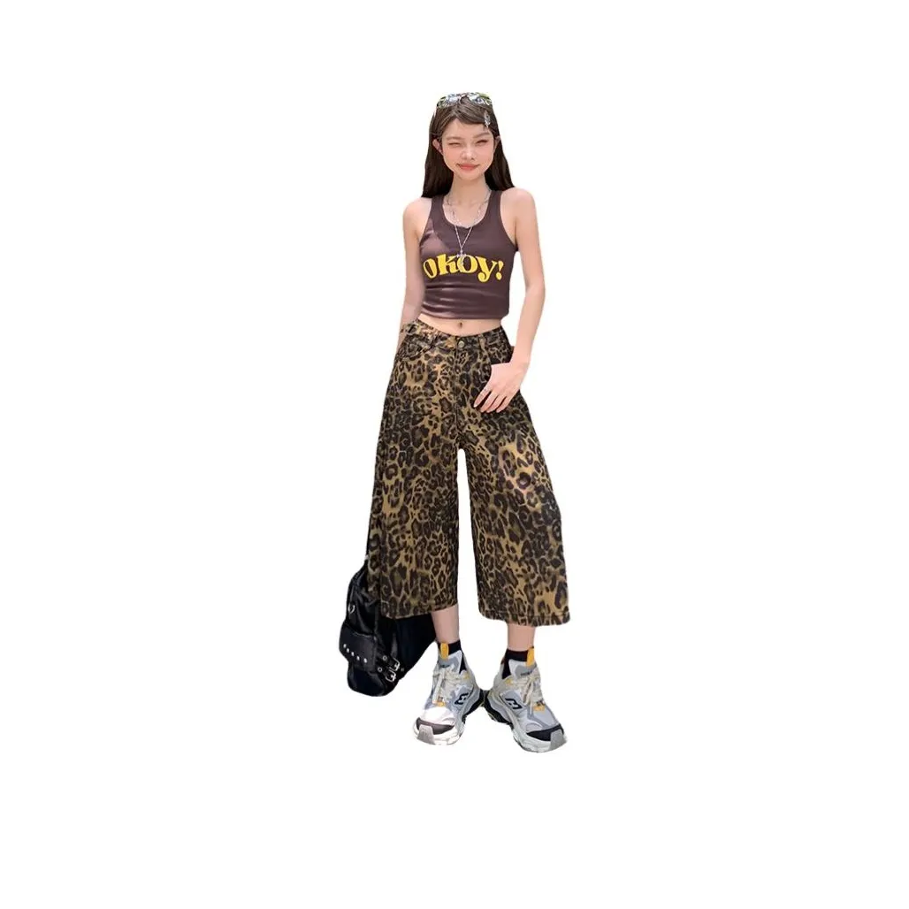 ZAZN Леопардовый принт SEVEN Point Женские джинсы