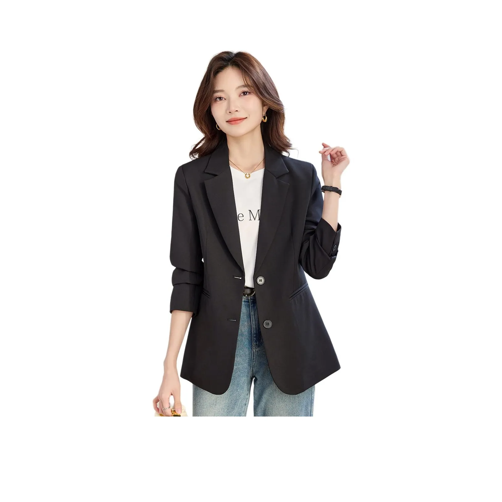 TERRE BLEUE Весенний Осенний Бизнес Костюм Свободного кроя Женский