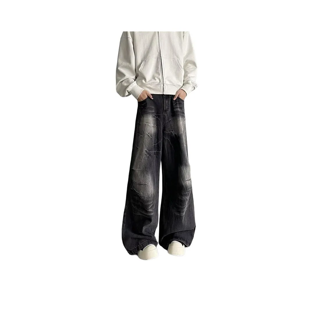 MORii Черно-серый цвет унисекс джинсы