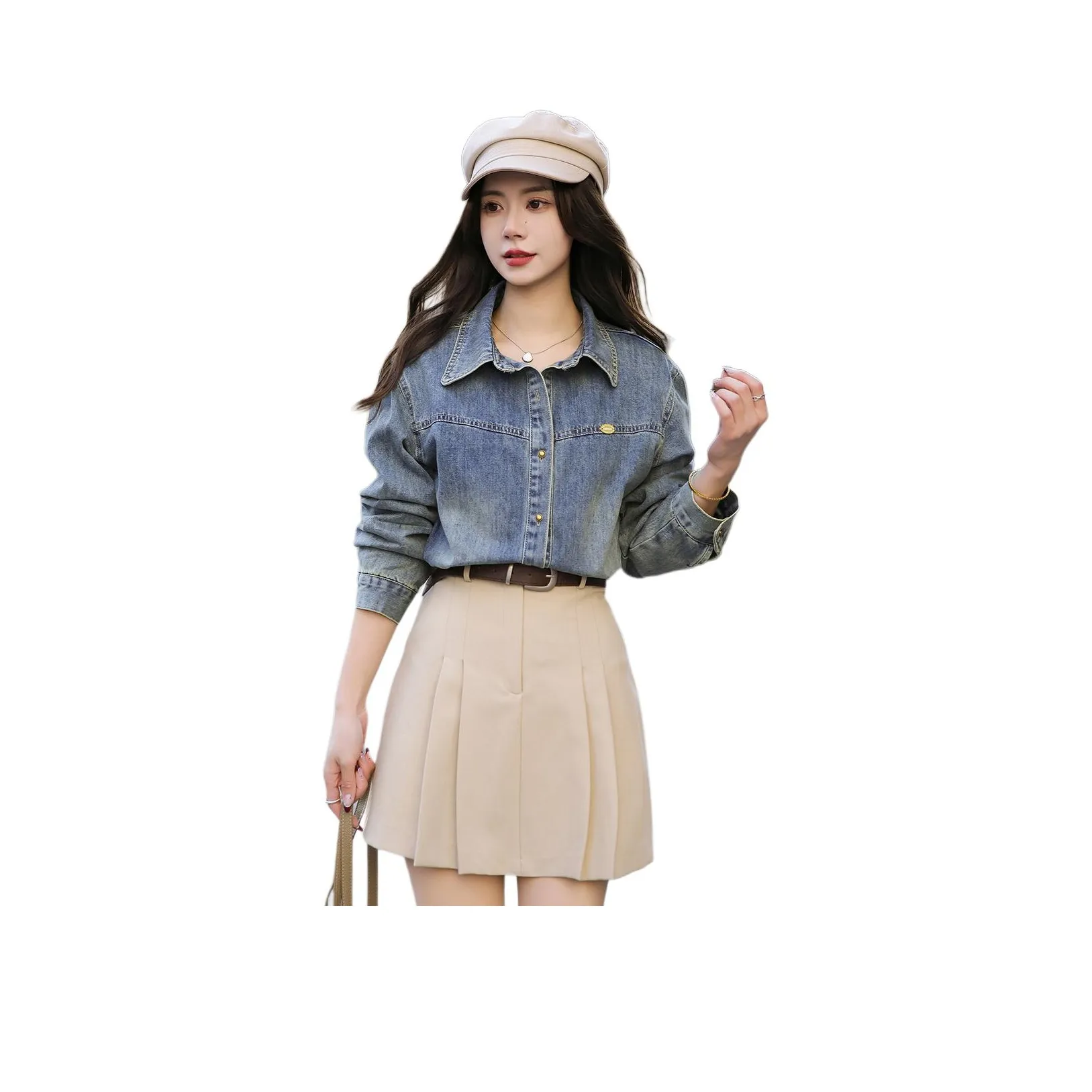 Emodues Denim Jacket Women's Dark Blue