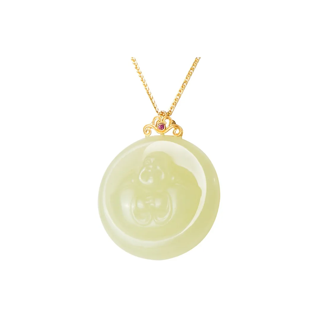 FENGFEIHUANG Hetian Jade Necklaces Yellow Jade Women's