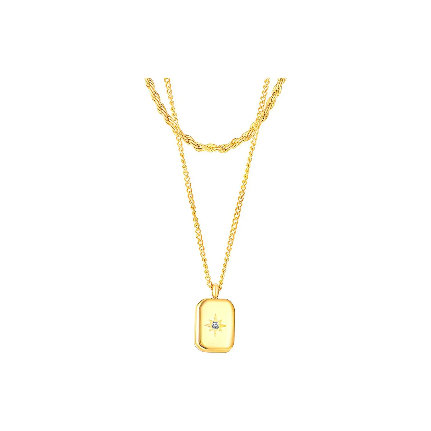 West Island Нержавеющая сталь Ожерелье Золотое Женское