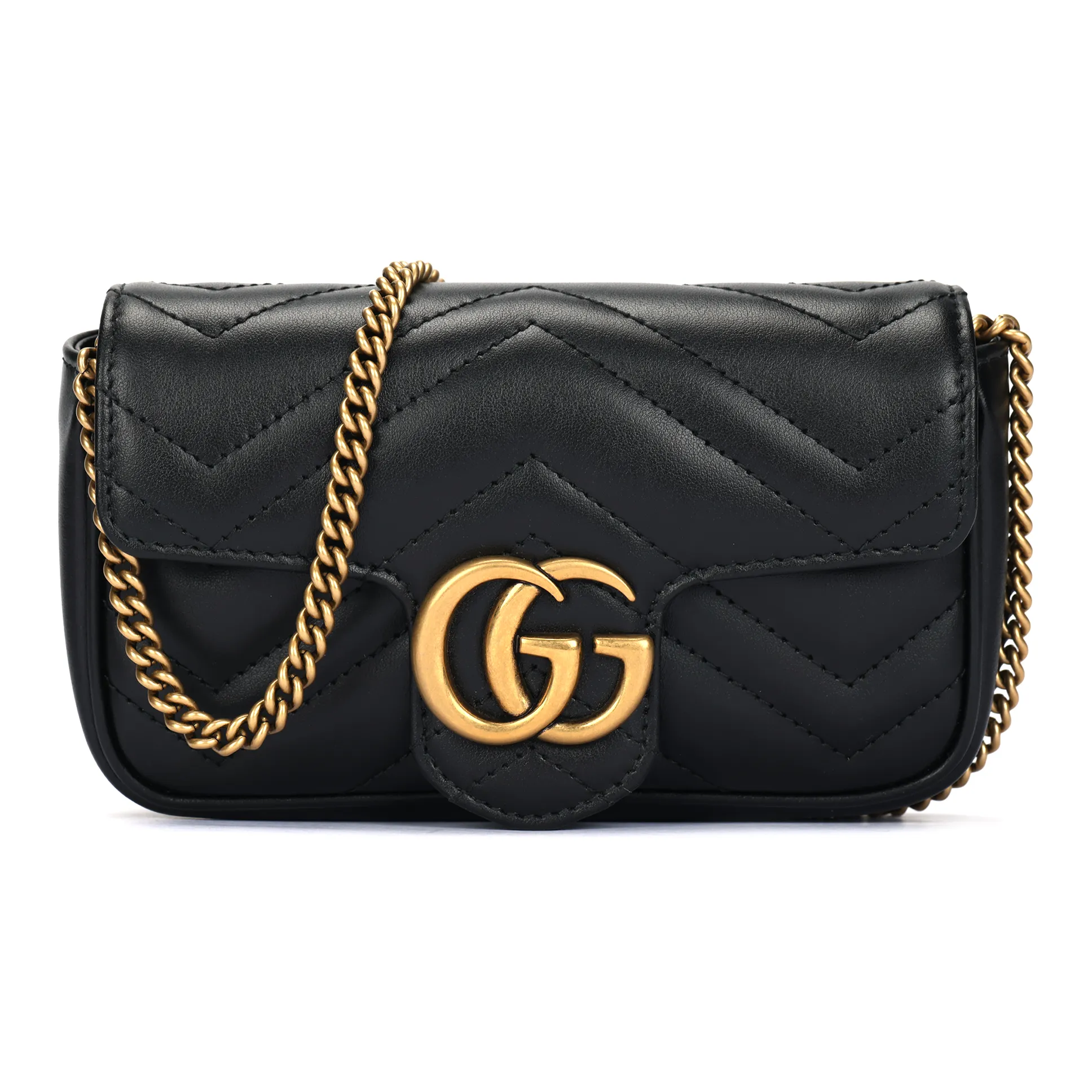 GUCCI GG Marmont Matelasse Super Mini Bag Black