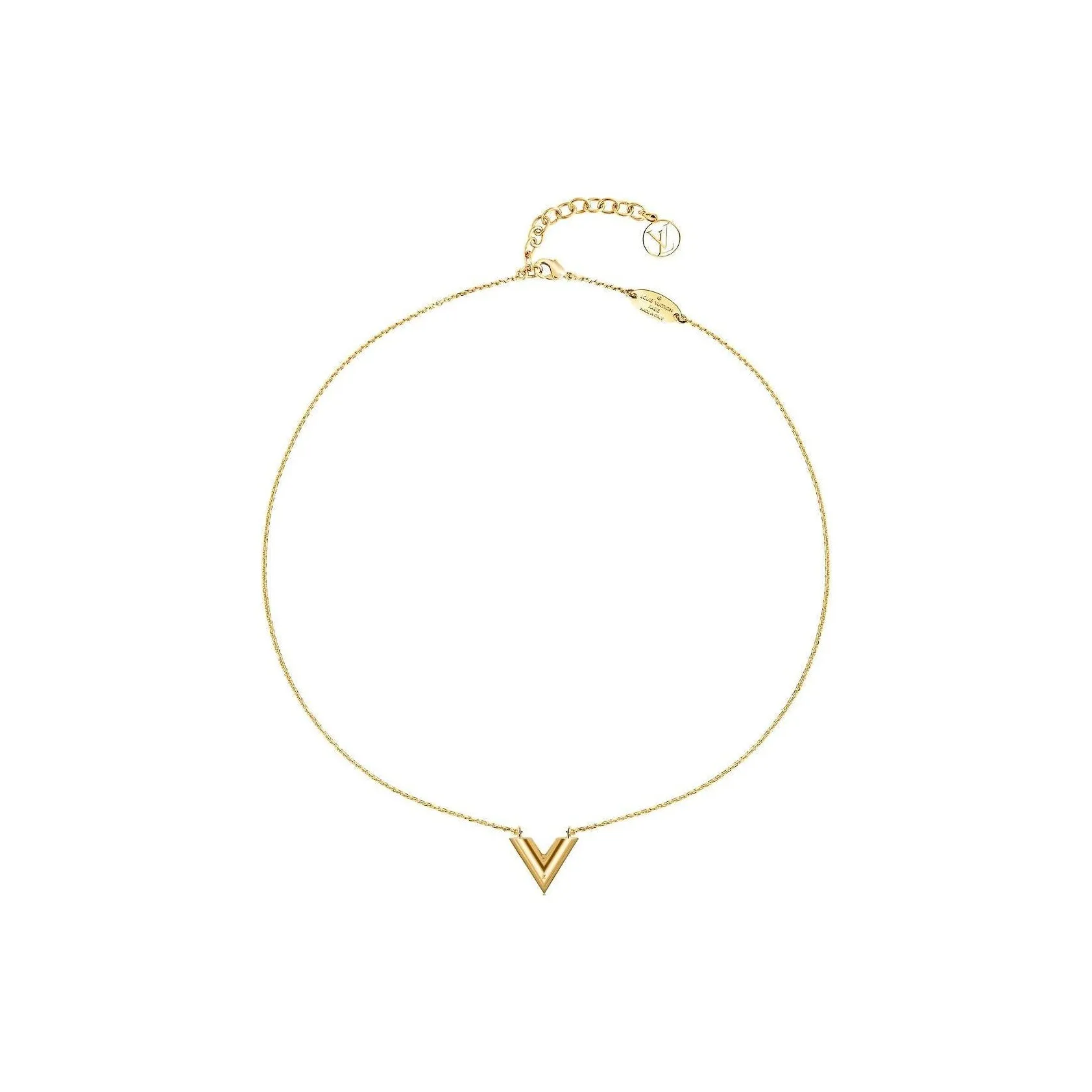 LOUIS VUITTON Pre Owned 2020 Plated Essential V Necklace Costume Necklace
