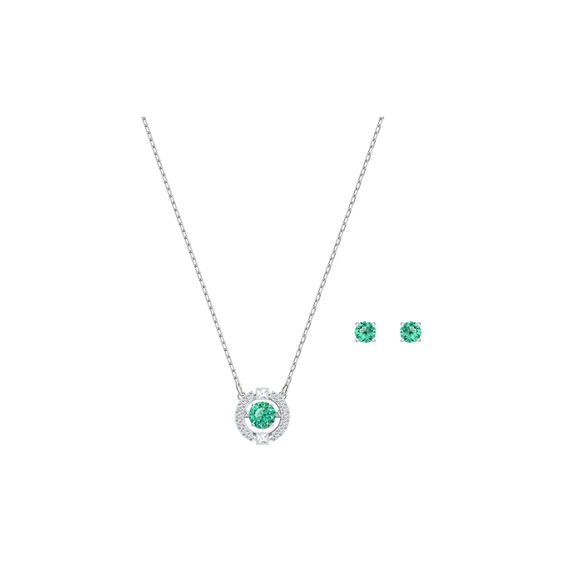 Swarovski   Hoop Earrings Necklace Set Women's