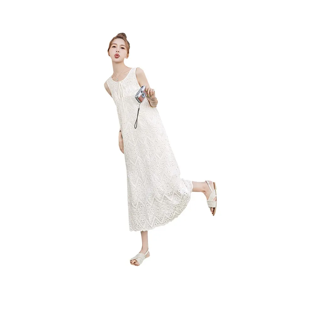 Cypress House Без рукавов Платье Женское Абрикосовое