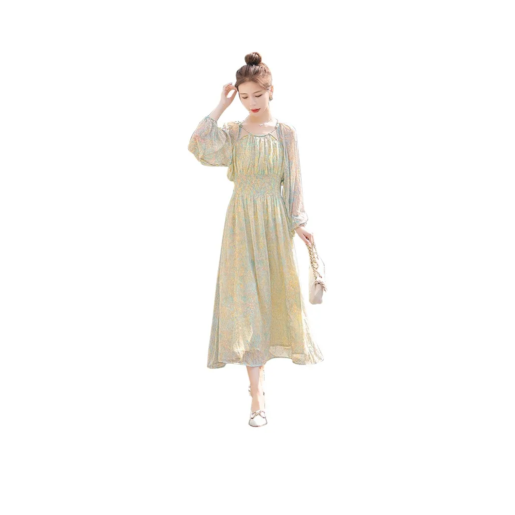 Cypress House Длинное платье с длинными рукавами женское