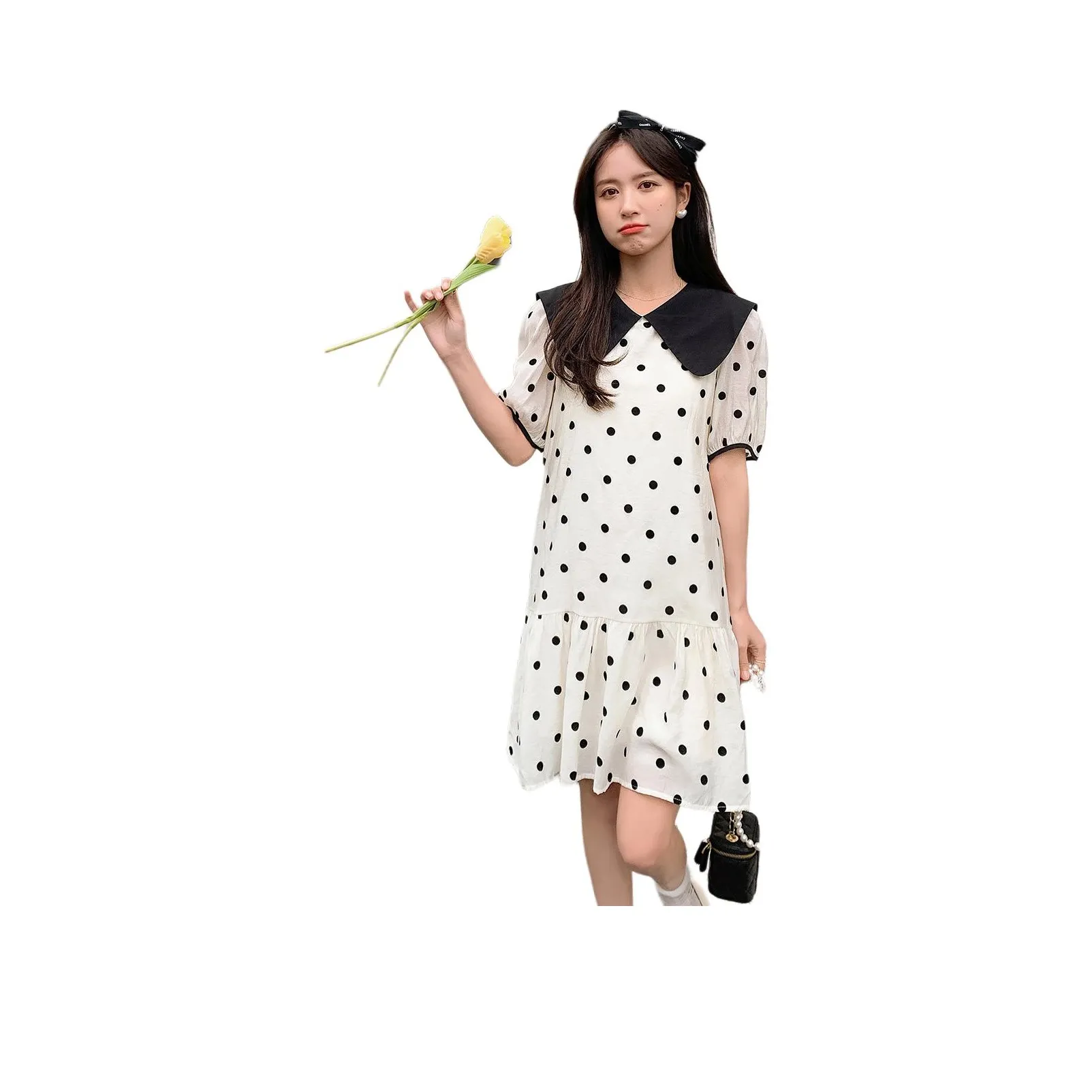Emodues Short Sleeved Dress Women's White