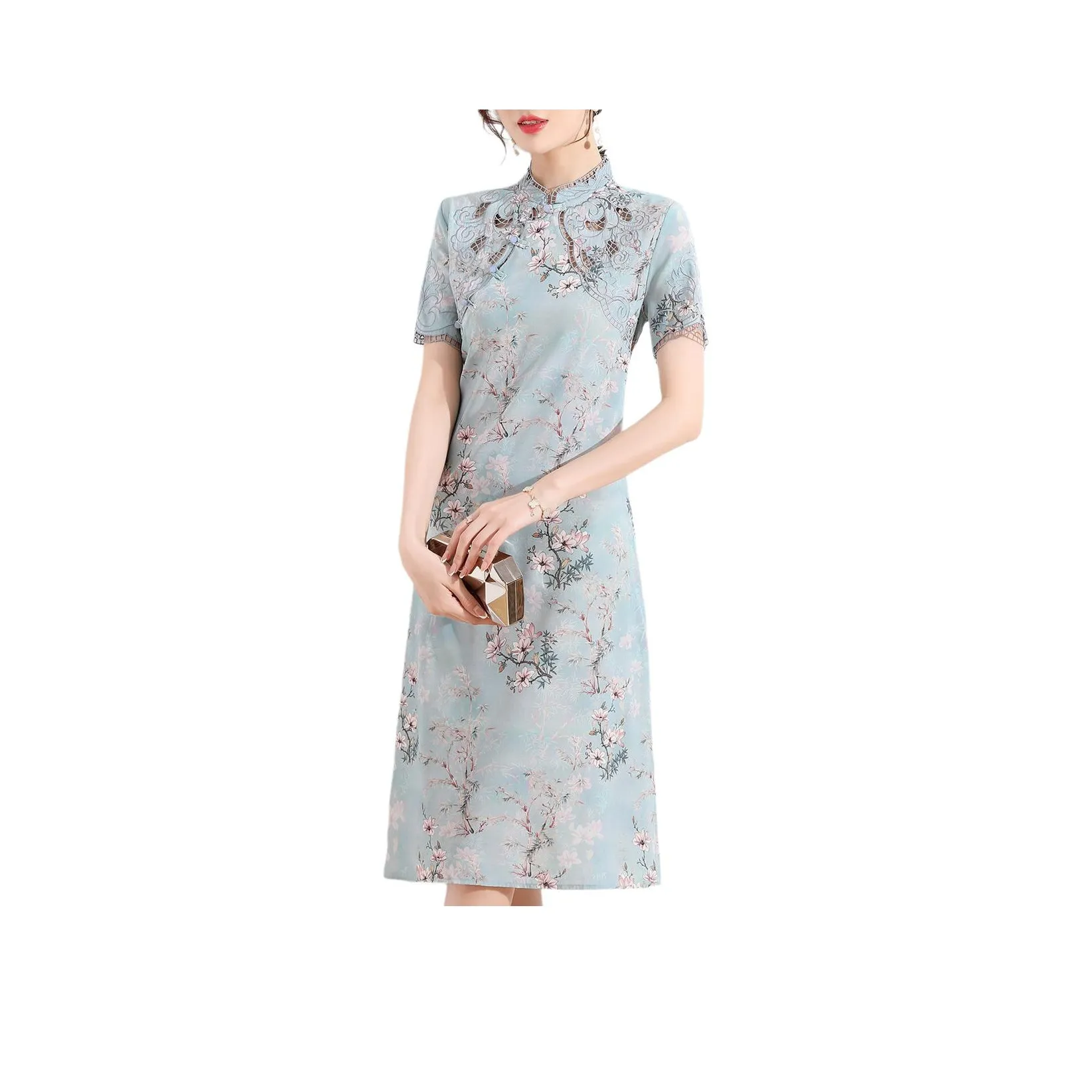 JINJU Короткий рукав Платье Женское