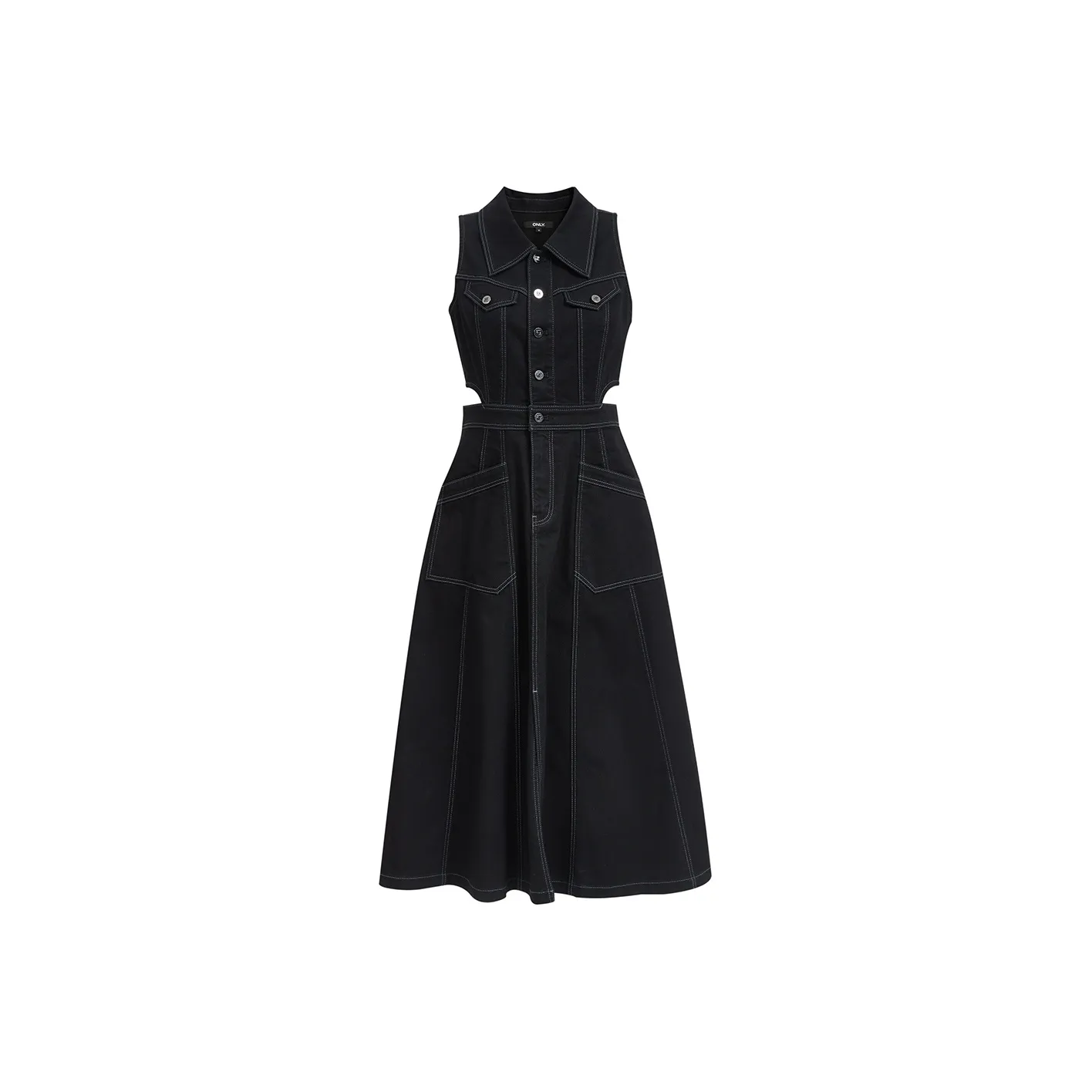 Only J19 Черный деним Женские Платья без рукавов